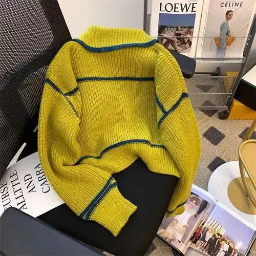 Japanese Brand Vintage contrast button knitted sweater Size M / US 6-8 / IT 42-44 - 5 Thumbnail