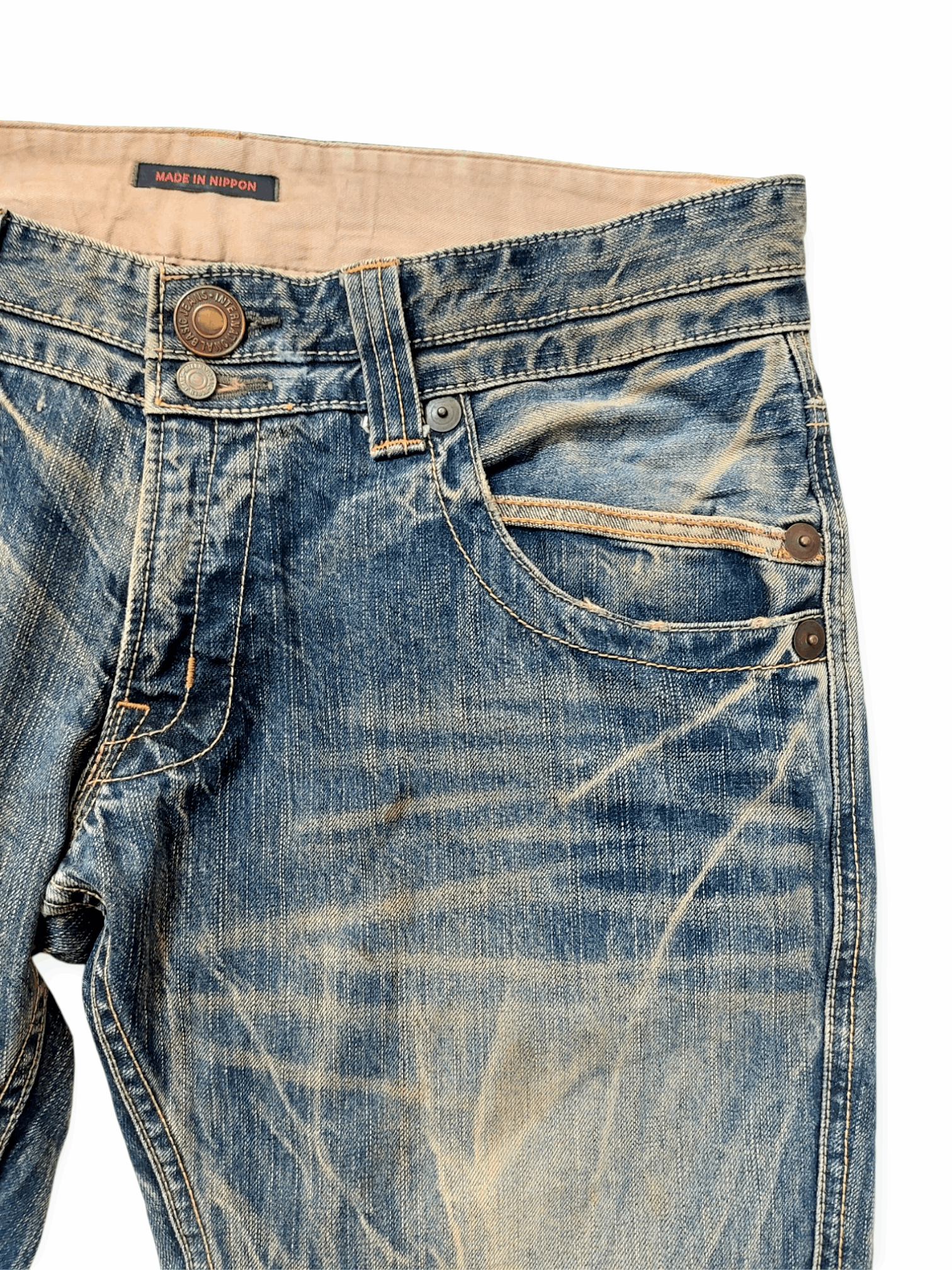 Blueway Japan Made Baggy Distressed Denim
