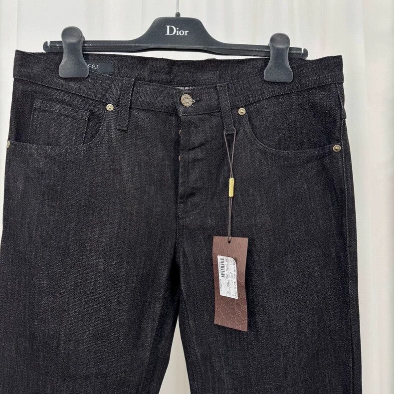 Gucci Gucci Old-fashioned leather brand black washed jeans Size US 30 / EU 46 - 4 Thumbnail