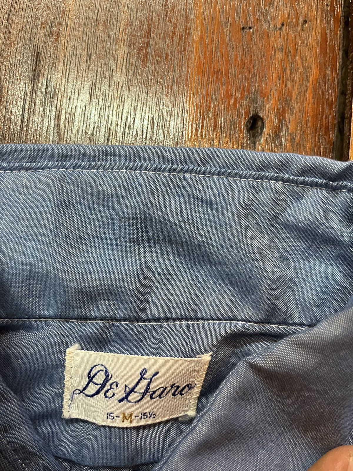 Other Vintage 70s DeHaro Chambray Work Shirt - Company Stencil Size US M / EU 48-50 / 2 - 3 Thumbnail