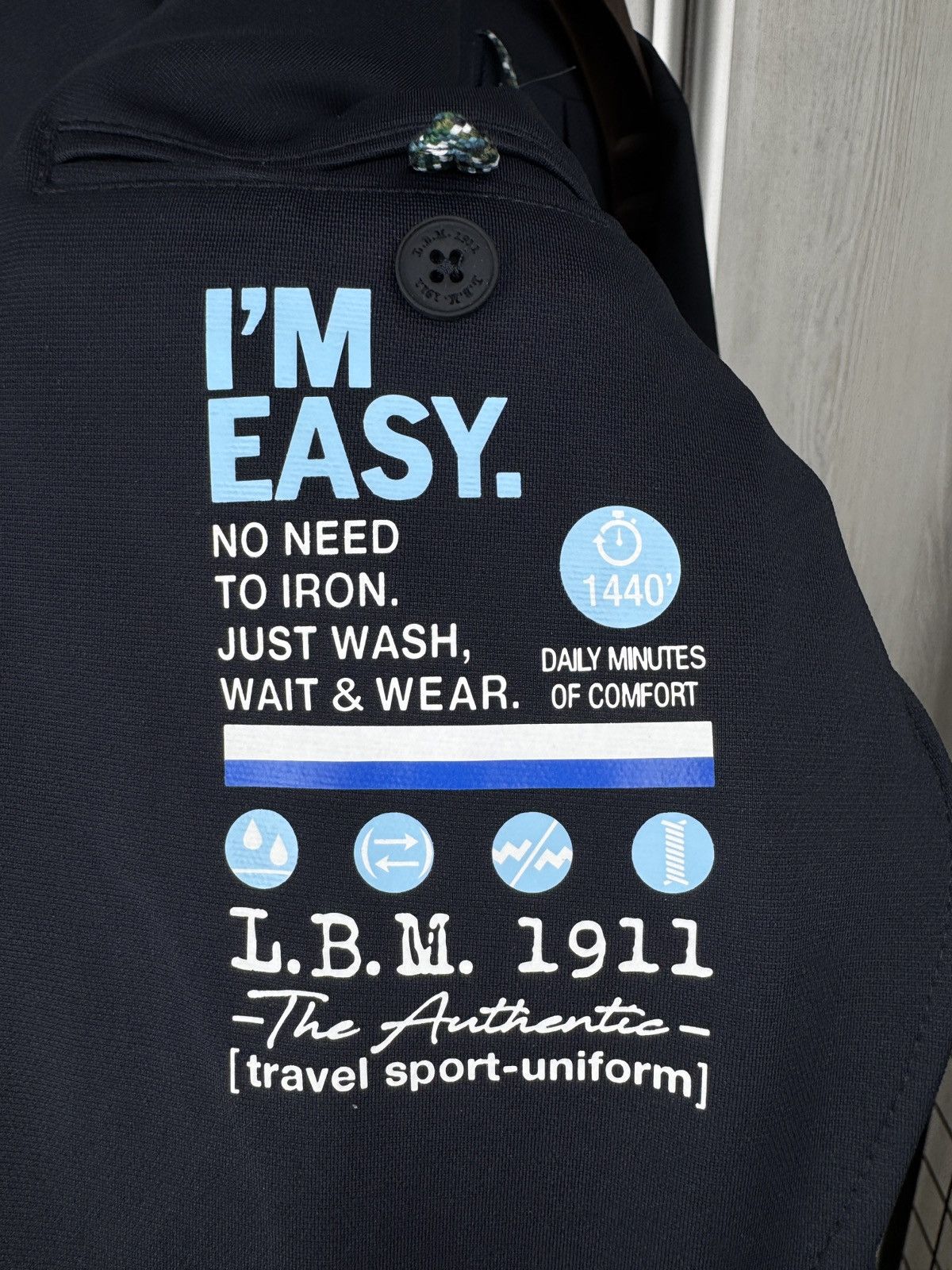 L.B.M. 1911 Blue blazer Travel Sport Uniform L.B.M. 1911 Recycled Nylon Size 38R - 11 Thumbnail
