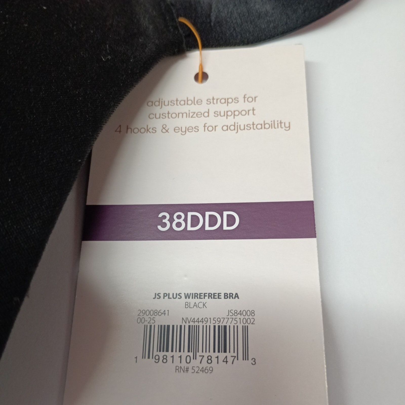 Other Joyspun Wirefree Full Coverage Bra Women's Size 38DDD Black Size ONE SIZE - 3 Thumbnail