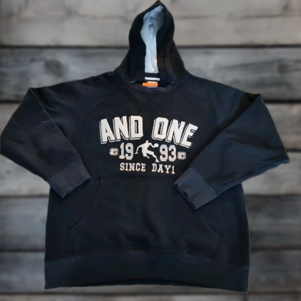 Vintage VINTAGE AND1 Hoodie Mens Medium Black Basketball Pullover 3D Logo 90s Hip Hop All Seasons Size US M / EU 48-50 / 2 - 1 Thumbnail
