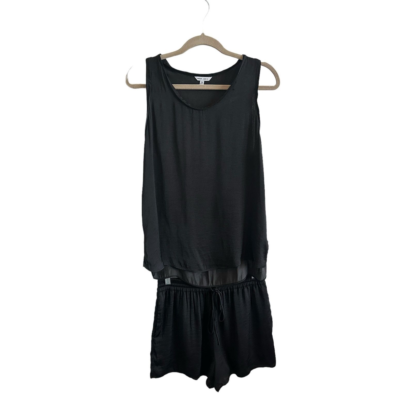 Other Naked Zebra Sleeveless Black Tank Drawstring Shorts Set - M Size 30" / US 8 / IT 44 - 2 Thumbnail
