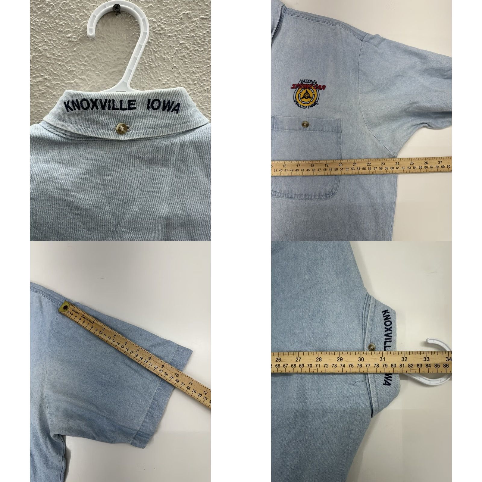Vintage LA Loving Mens Shirt Button-Up Short Sleeve Medium Blue Cotton Knit 80s 90s Cars Classic Vintage Shirts Mens Size US M / EU 48-50 / 2 - 8 Thumbnail