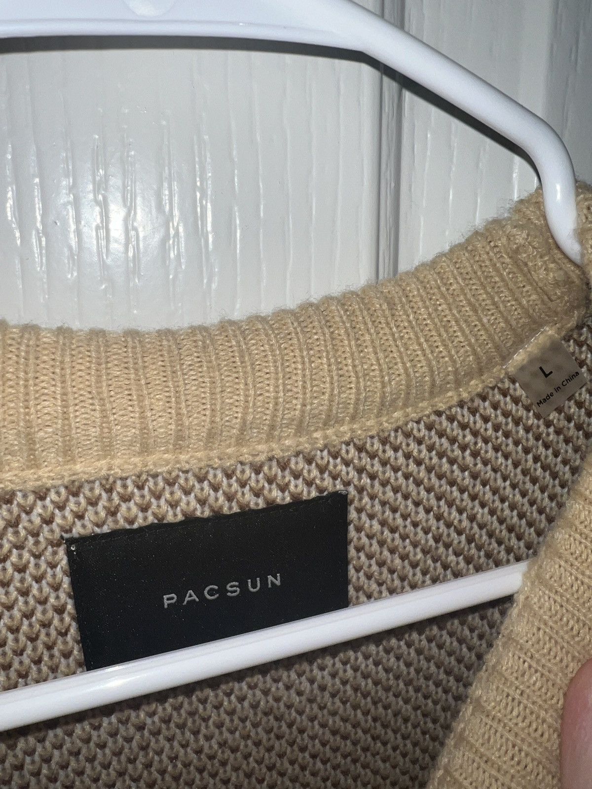 Pacsun Cropped Distressed Tiger Knit Crewneck Sweater Size US L / EU 52-54 / 3 - 3 Thumbnail
