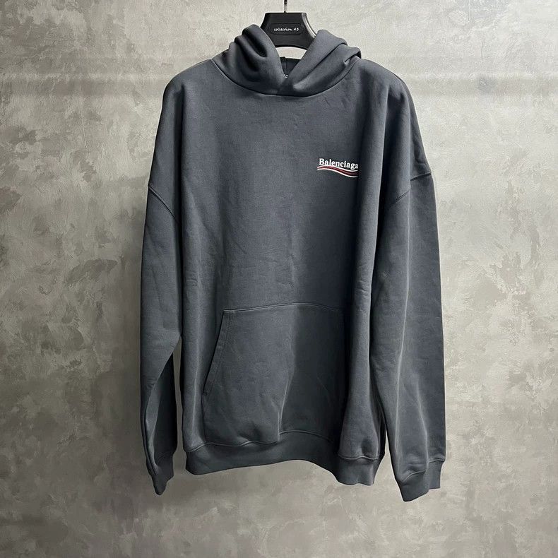 Balenciaga Balenciaga Gray Logo Embroidered Hoodie-2506 Size US S / EU 44-46 / 1 - 1 Thumbnail