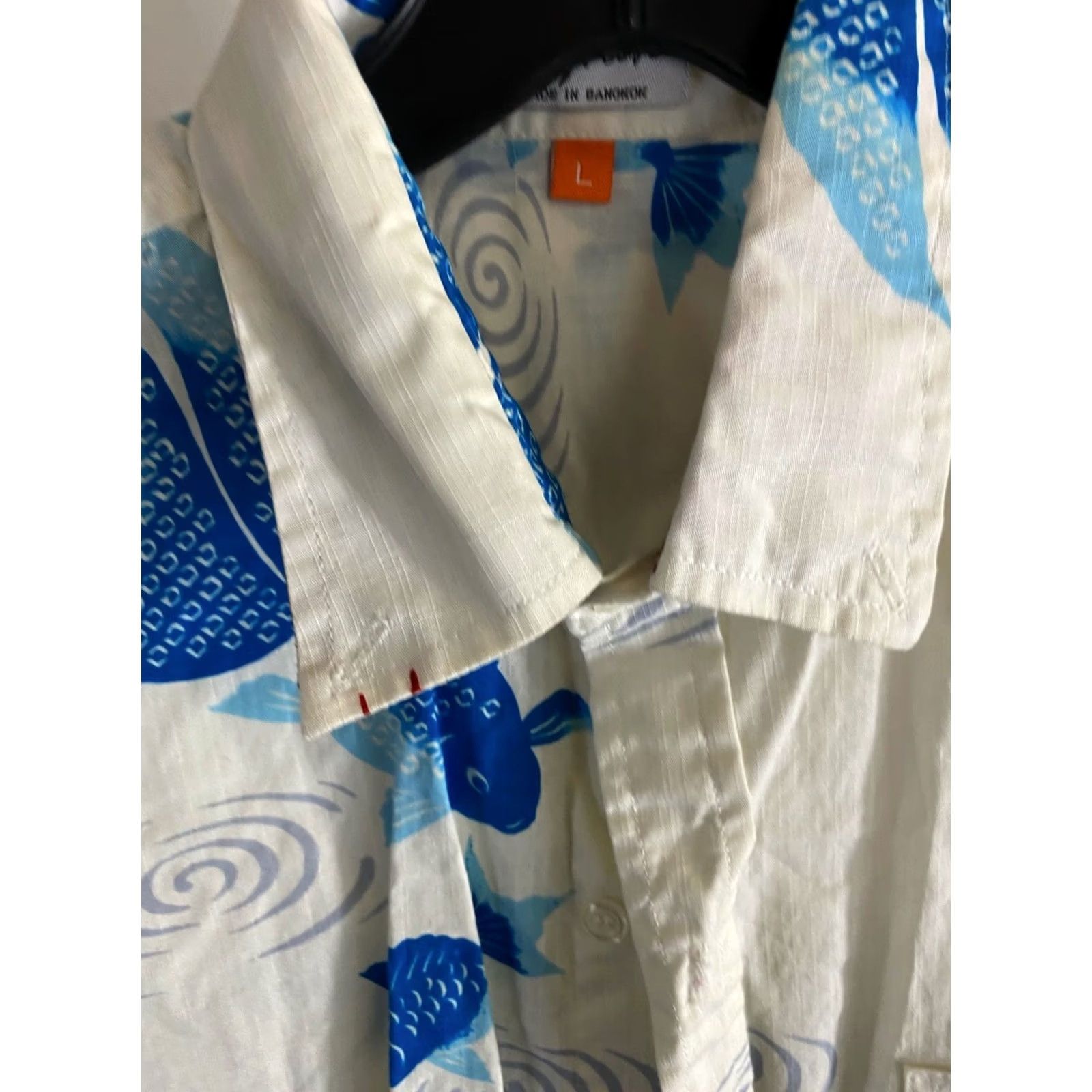 Vintage Riphon Bangkok Batik Fish SHIRT Marked Large L FITS Medium M Length 32 Size US M / EU 48-50 / 2 - 6 Thumbnail