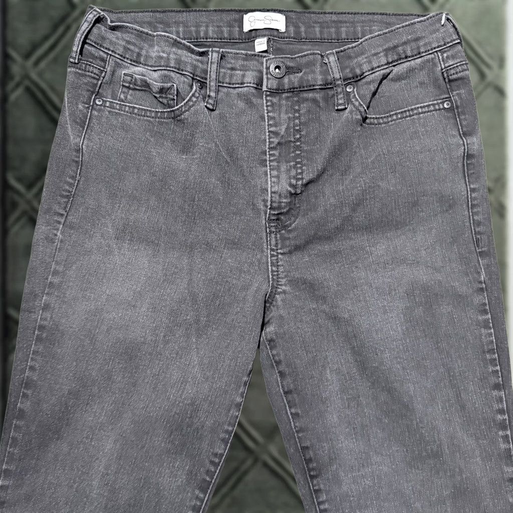 Jessica Simpson Jessica Simpson Denim Jeans Black Medium-Wash Zip-Fly Straight-Leg - 10 Women Jeans Size 32" / US 10 / IT 46 - 1 Thumbnail