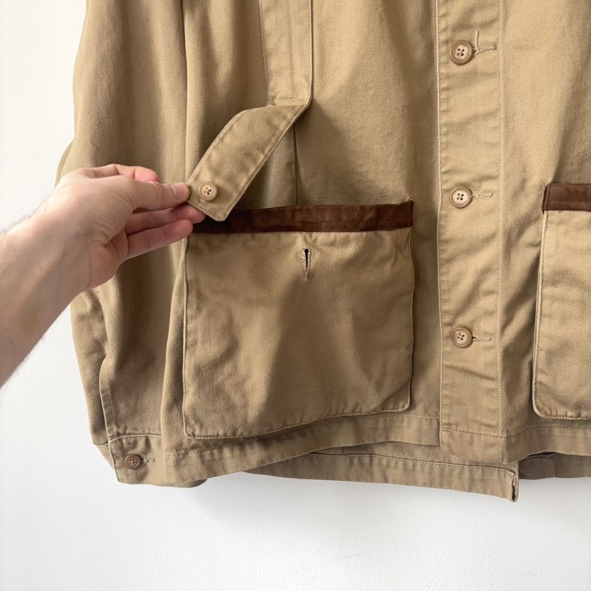 Polo Ralph Lauren Vintage Hunting Shooting Jacket Suede Leather Patch Gun Size US L / EU 52-54 / 3 - 9 Thumbnail