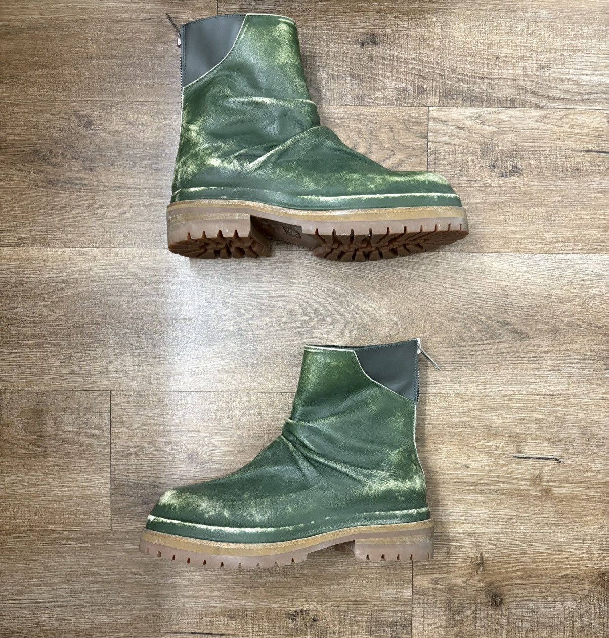 424 424 MARATHON BOOT DISTRESSED GREEN SIZE 40 (US 7) BRAND NEW Size US 7 / EU 40 - 4 Thumbnail