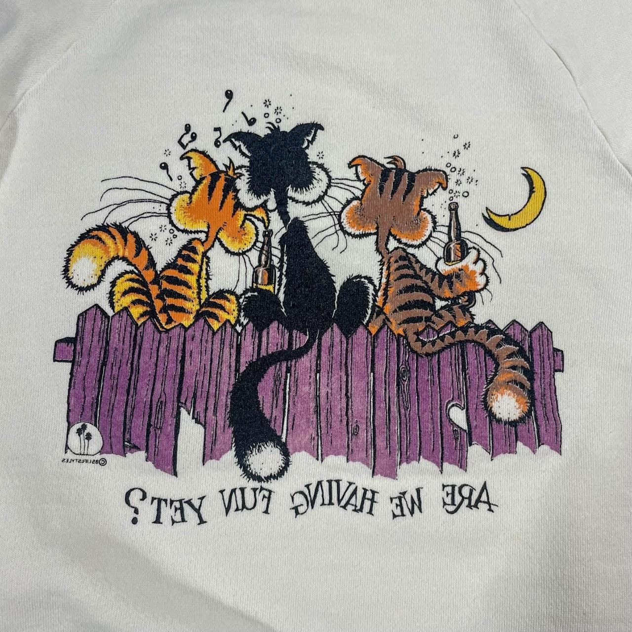 Anvil × Vintage Vintage 1985 Ft. Myers, Florida Drunk Cats Sweatshirt Size US S / EU 44-46 / 1 - 7 Thumbnail