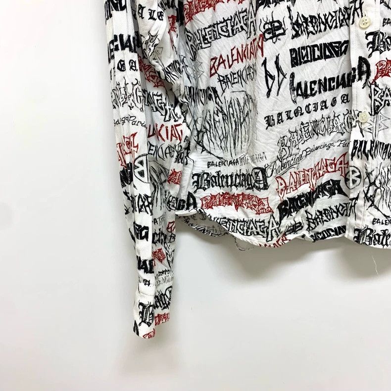 Balenciaga Balenciaga size 37 Full Print Letter Shirt Size US XS / EU 42 / 0 - 5 Thumbnail