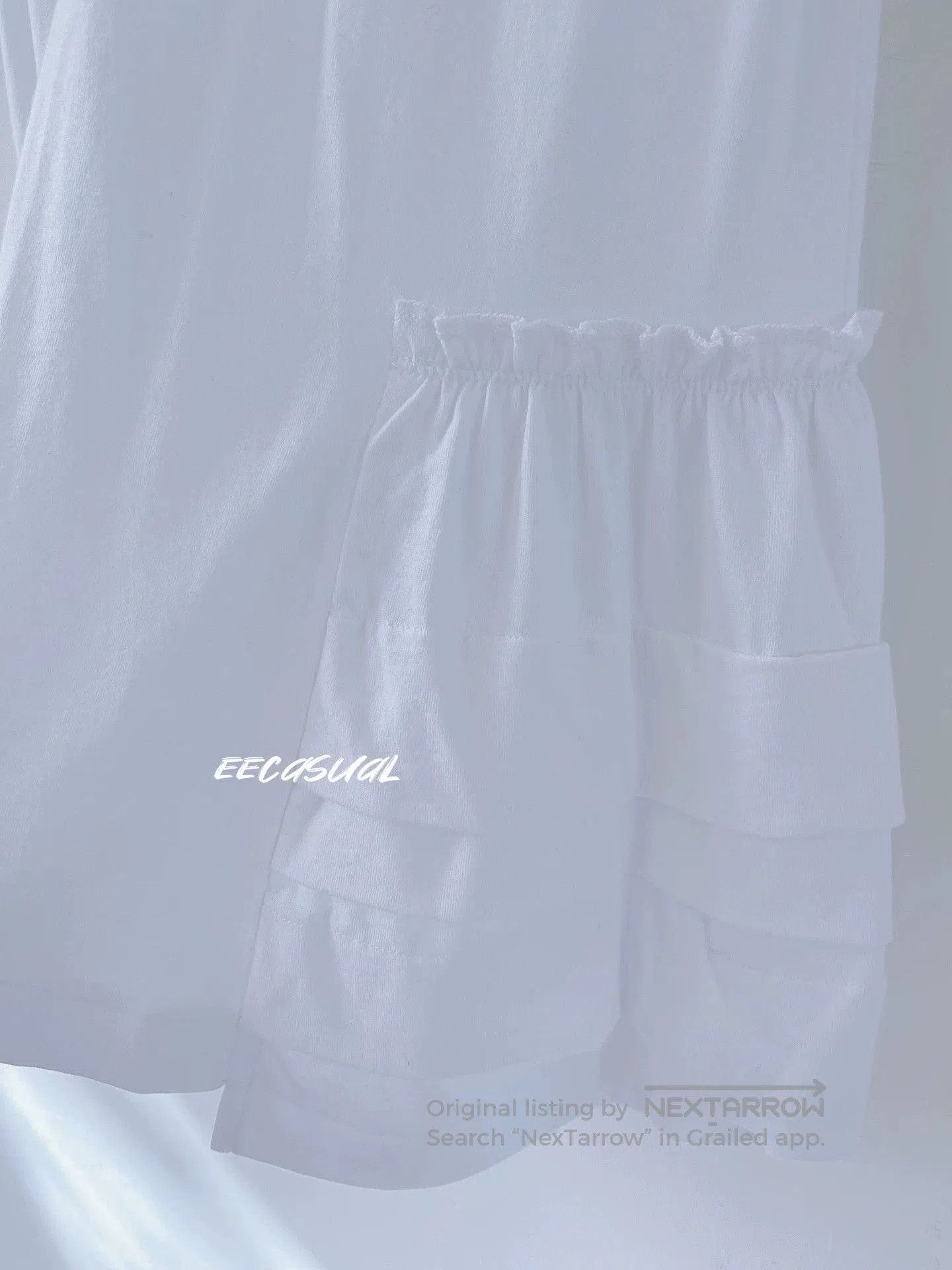 CDG by Comme des Garcons White Layered Ruffle Hem Long T-Shirt. Size S / US 4 / IT 40 - 6 Thumbnail