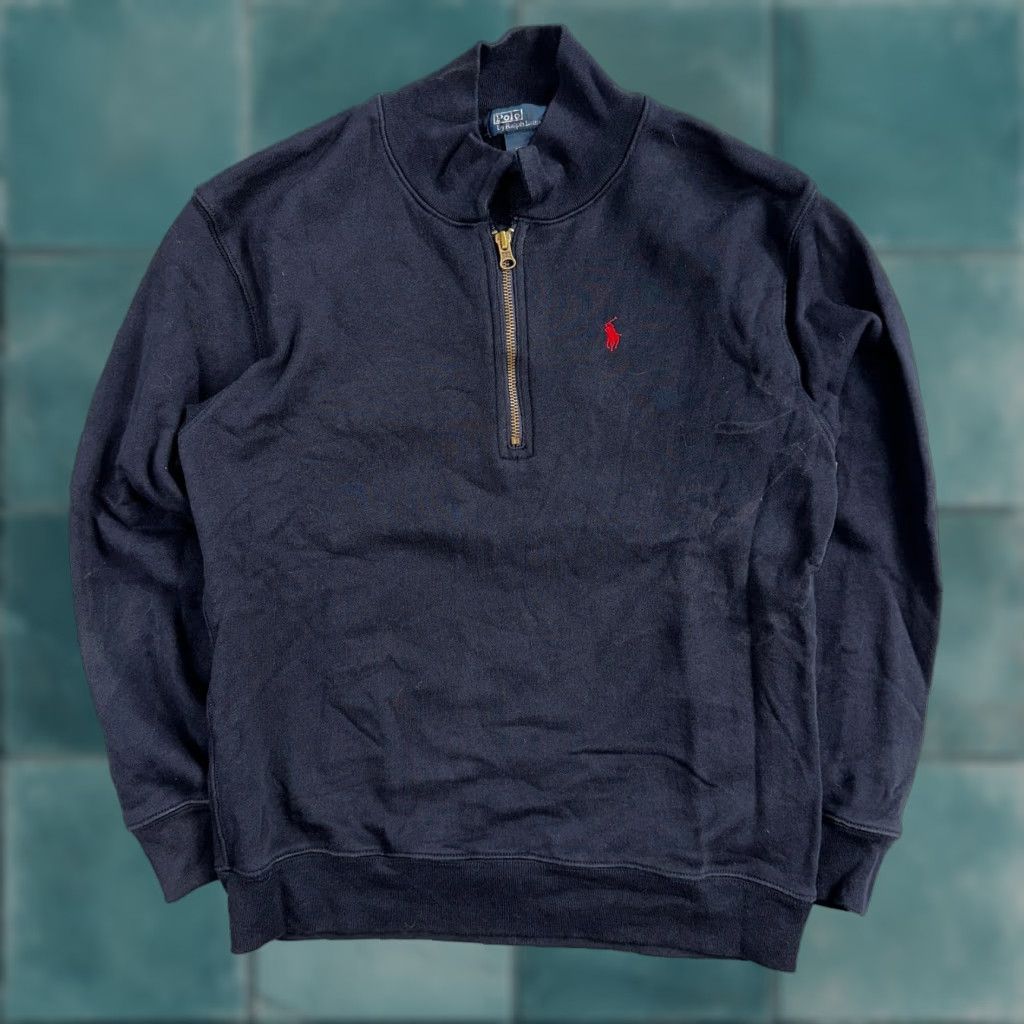Ralph Lauren Polo Ralph Lauren Sweater Men M Blue Cotton Long Sleeve Mock Neck 1/4 Zip Pullover Vintage: No Size US M / EU 48-50 / 2 - 1 Thumbnail