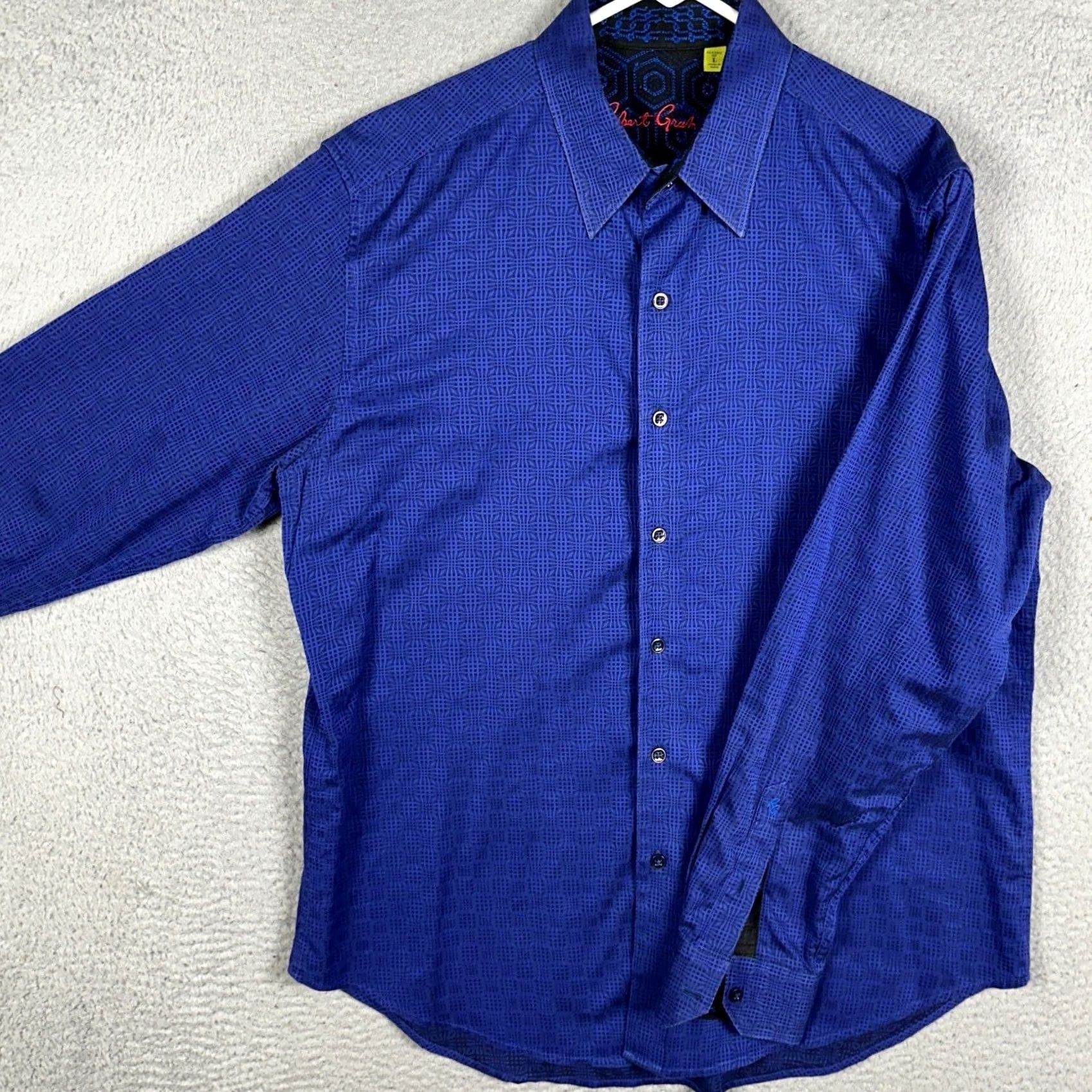 Robert Graham Robert Graham Shirt Mens Large Blue Geometric Classic Fit Button Up Long Sleeve Size US L / EU 52-54 / 3 - 2 Thumbnail