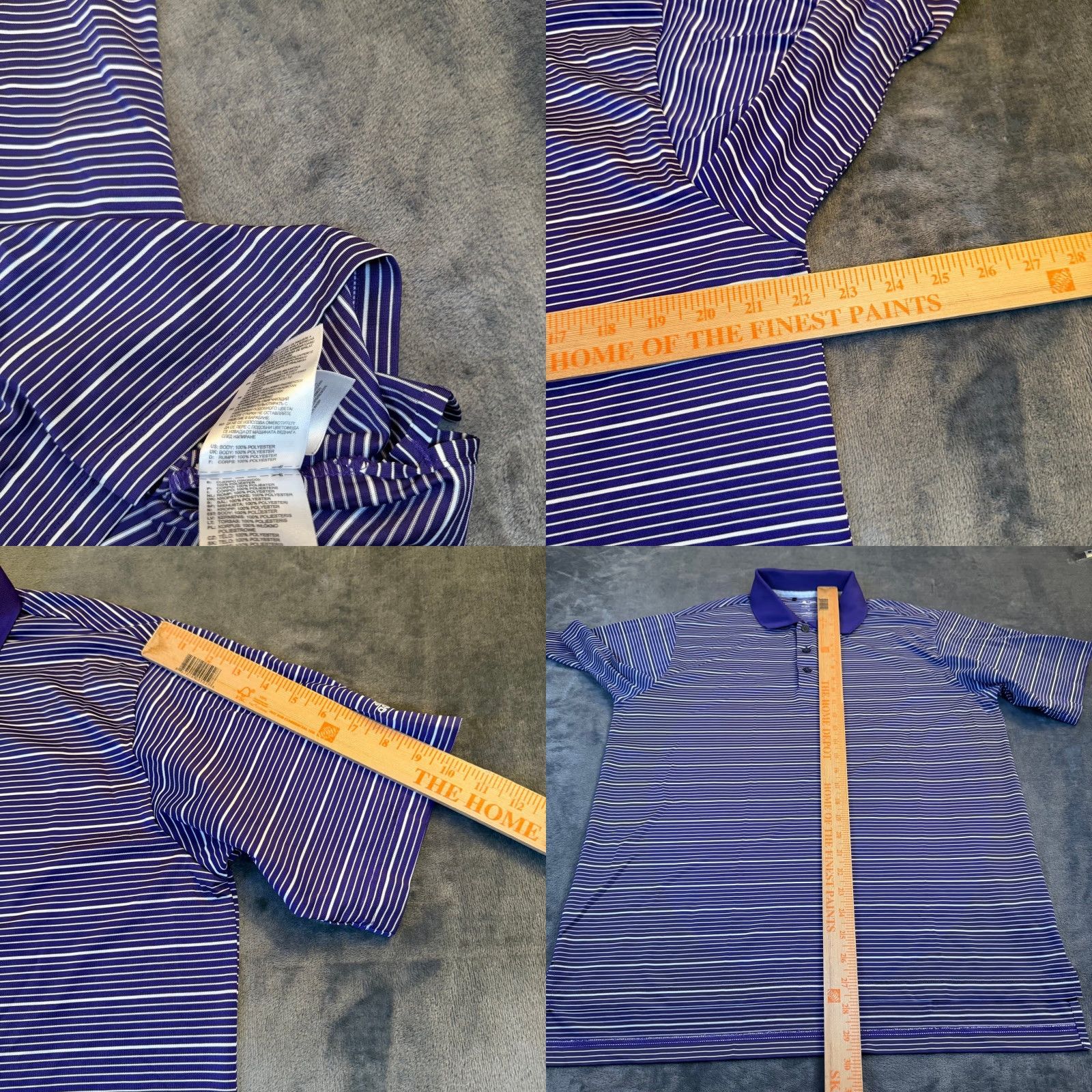 Adidas Adidas Polo Shirt Mens M Purple White Striped Climalite Golf Breathable Quick Dry Athletic Casual Sports Shirt Size US M / EU 48-50 / 2 - 8 Thumbnail