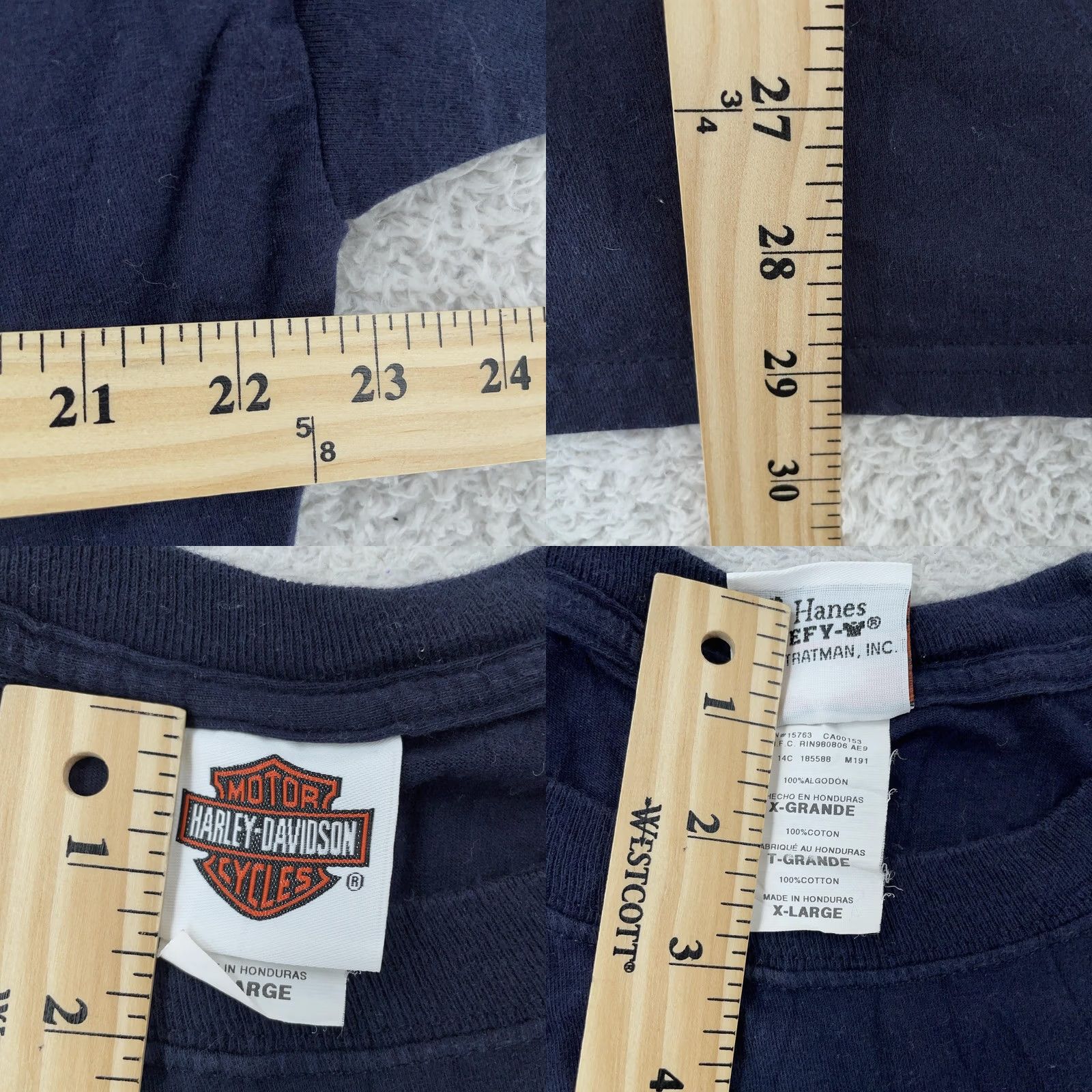 Harley Davidson Harley-Davidson Skull Pocket Shirt XL Blue Graphic Print Short Sleeve Crew Neck Men T-Shirt Sizing Pockets Vintage: No Size US XL / EU 56 / 4 - 8 Thumbnail
