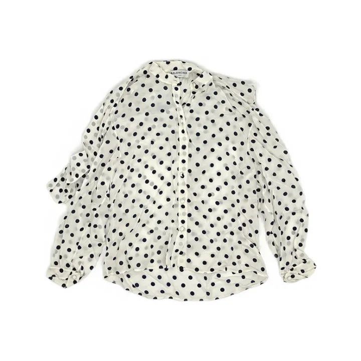 Balenciaga Balenciaga Stylish Polka Dot Button-Up Shirt Size US XXS / EU 40 - 1 Thumbnail