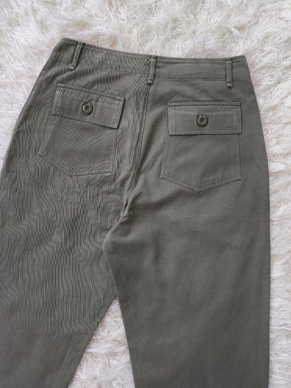 Japanese Brand ADAPT RETAILING Japan Utility Rayon Olive Green Baker Pants Size US 31 - 4 Thumbnail
