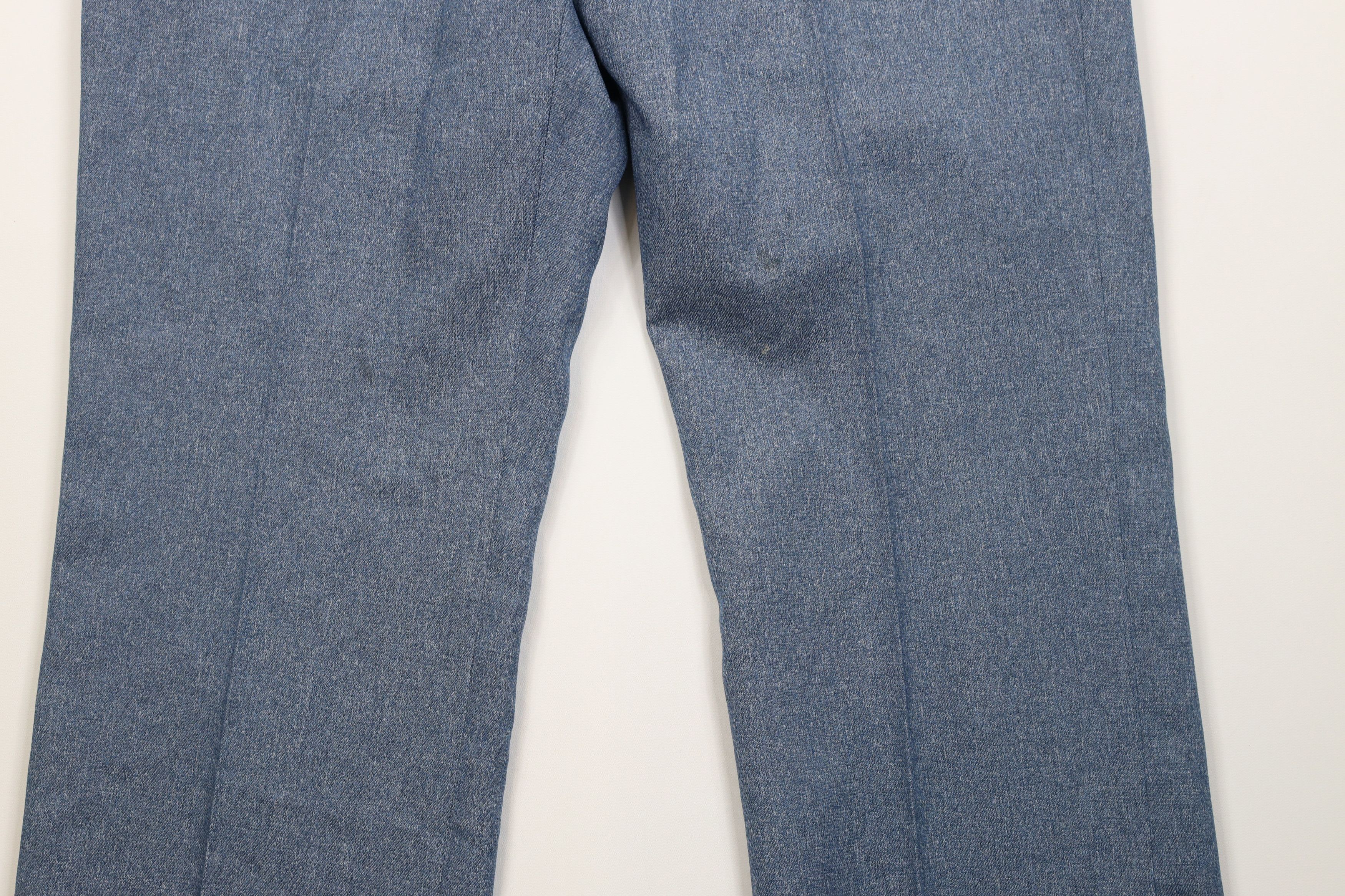 Vintage Vintage 70s Streetwear Knit Wide Leg Chino Pants Blue USA Size US 38 / EU 54 - 4 Thumbnail