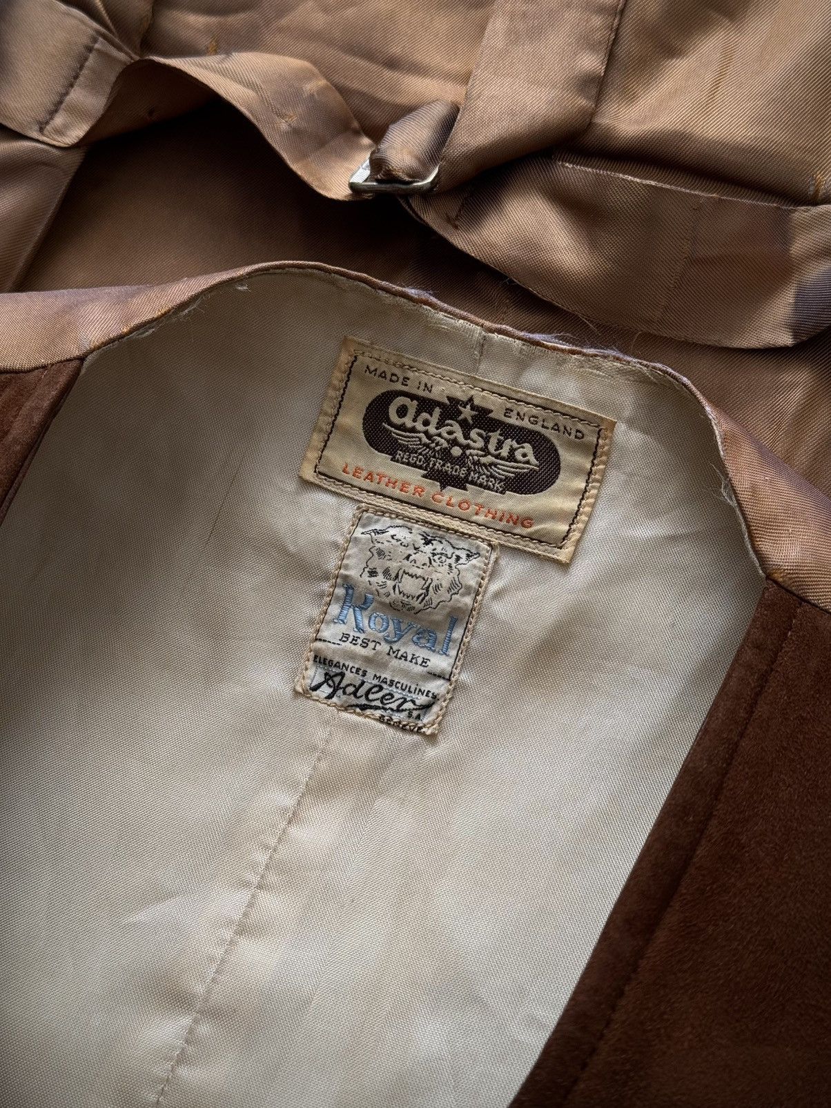 Japanese Brand × Vintage 1940s WW2 Era England ‘Adastra’ Airman Work Leather Gilet Size US M / EU 48-50 / 2 - 3 Thumbnail