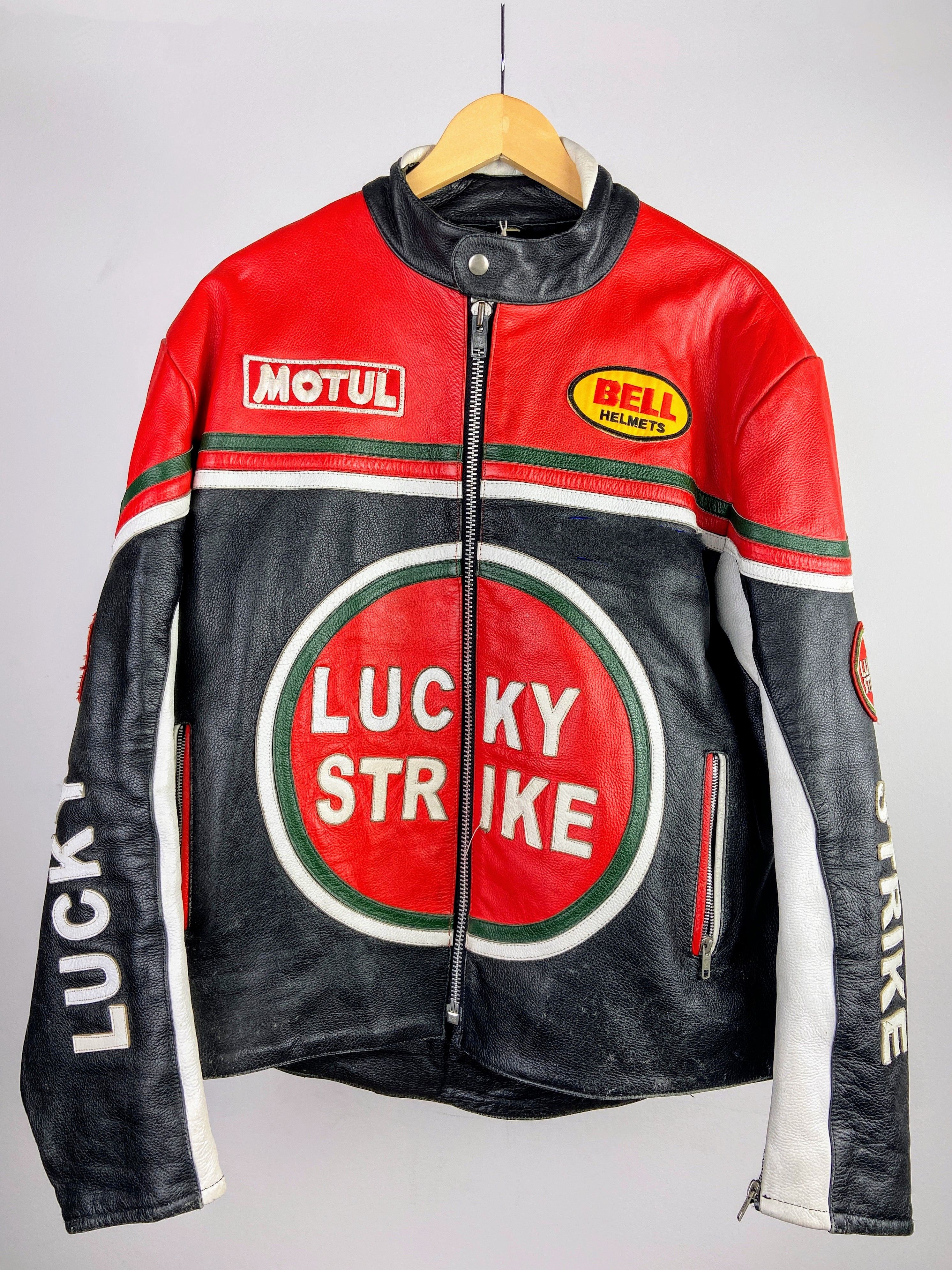 Vintage Lucky strike Racing Leather Jacket Streetwear Size US XL / EU 56 / 4 - 1 Thumbnail
