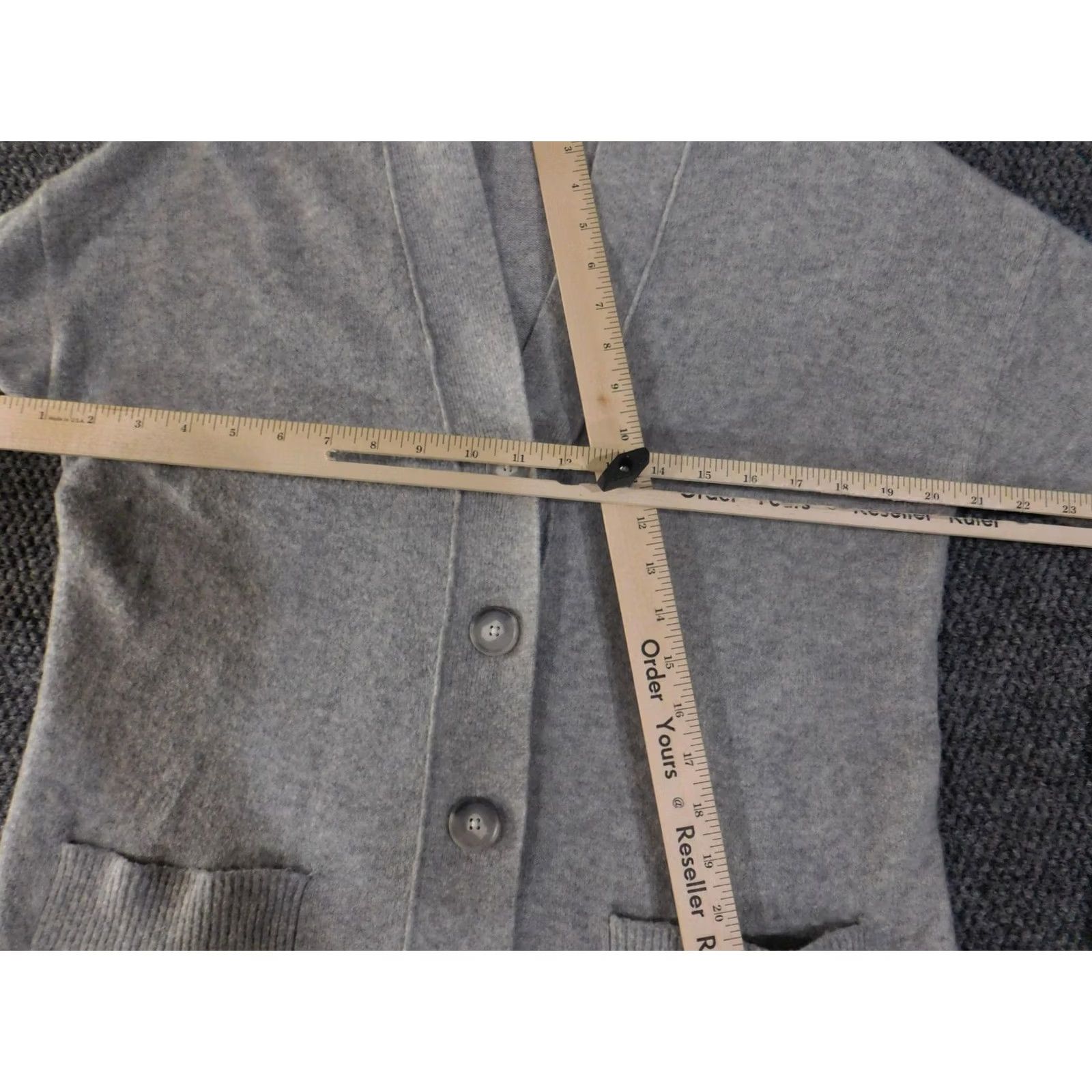 Loft LOFT Ann Taylor Cardigan Sweater Womens XS Gray V-Neck Button Front Pockets Ribbed Knit Shirt Size XS / US 0-2 / IT 36-38 - 5 Thumbnail