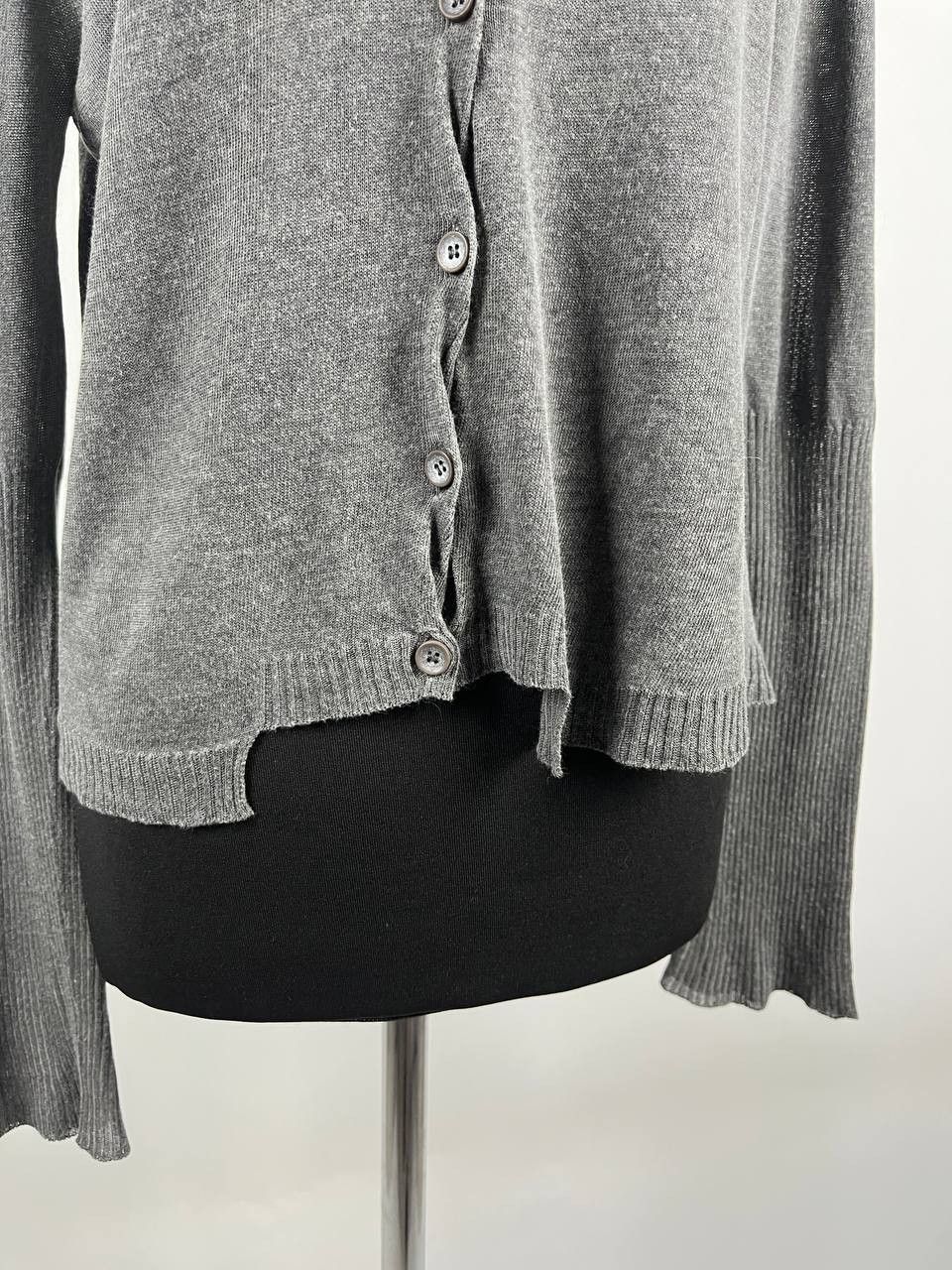 OSKA OSKA Gray V-Neck Cardigan Button Down Lagenlook Knitwear Size XS / US 0-2 / IT 36-38 - 5 Thumbnail