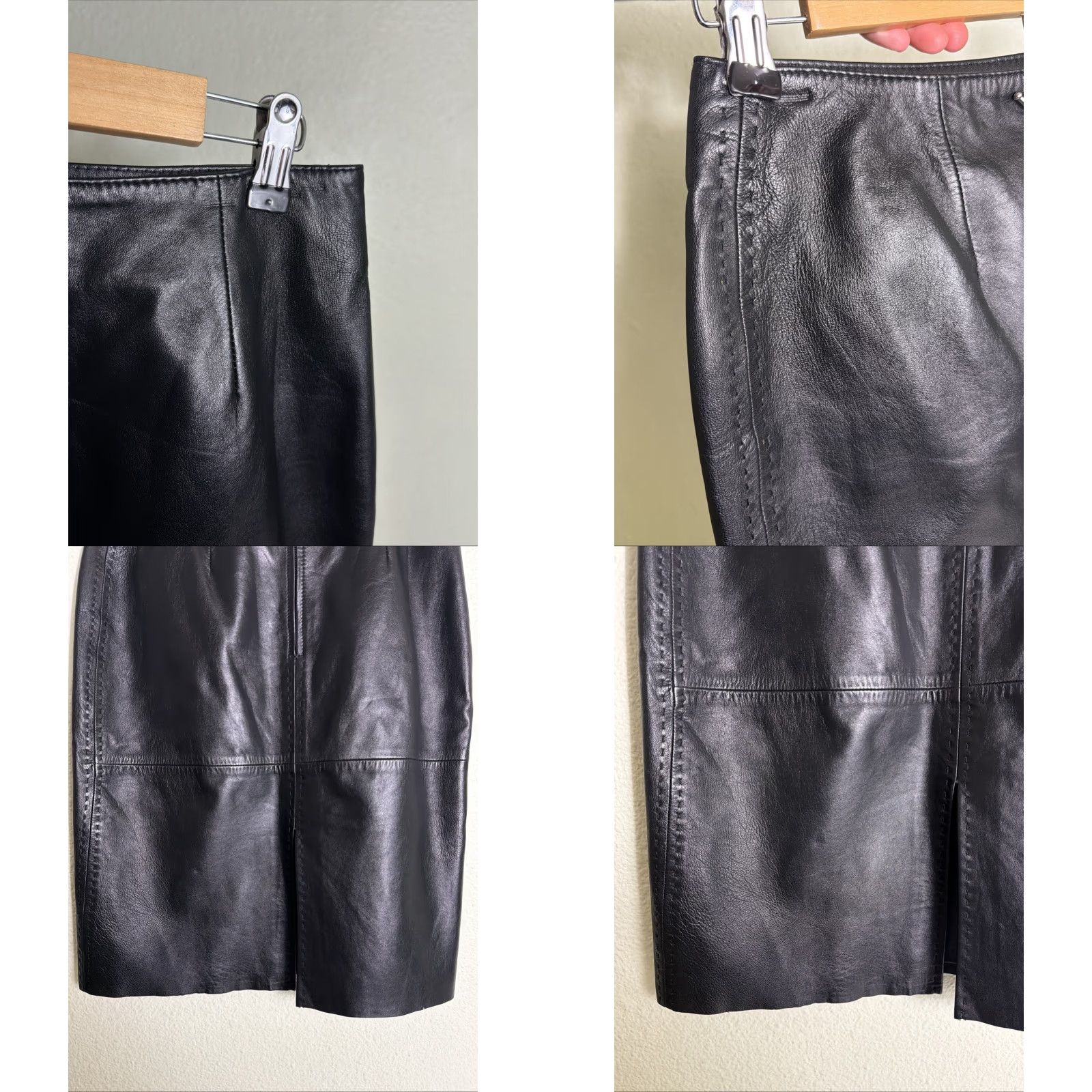 Vintage VINTAGE Y2K Casual Corner Women’s Skirt A-Line 6 Black Leather Knee Length Lined Flaw Scuff Size 28" / US 6 / IT 42 - 10 Thumbnail