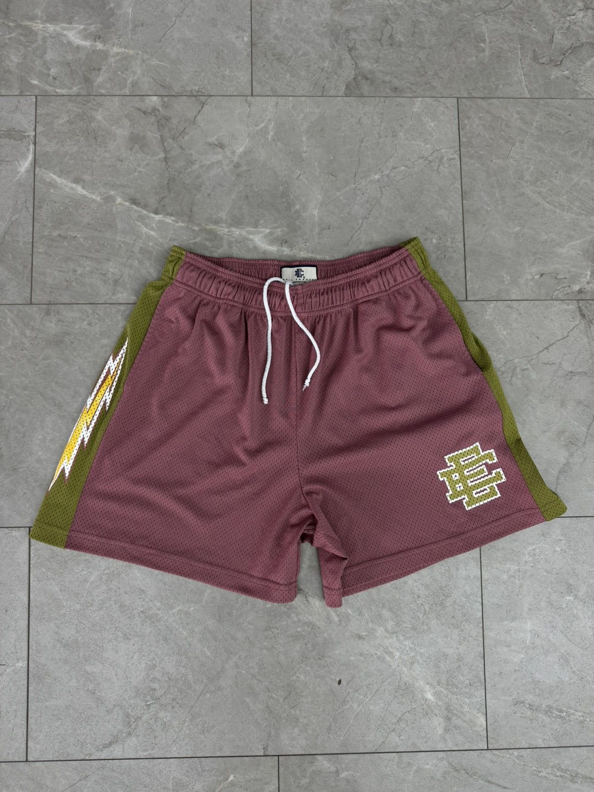 Eric outlet Emanuel Basic Lightning Bolt shorts and Bape shorts