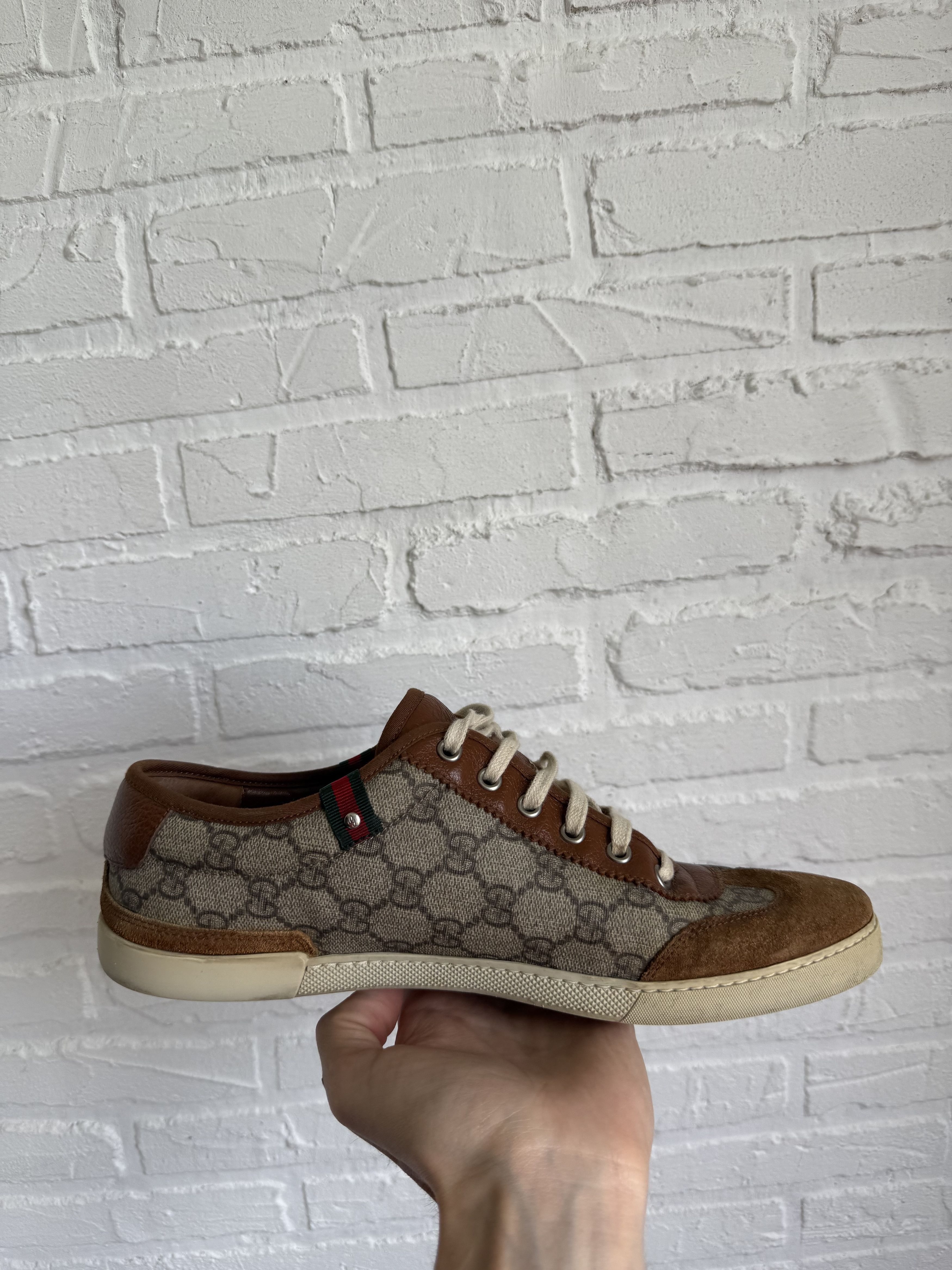 Gucci Vintage Gucci GG Monogram Canvas Sneakers Brown Size US 9.5 / EU 42-43 - 4 Thumbnail