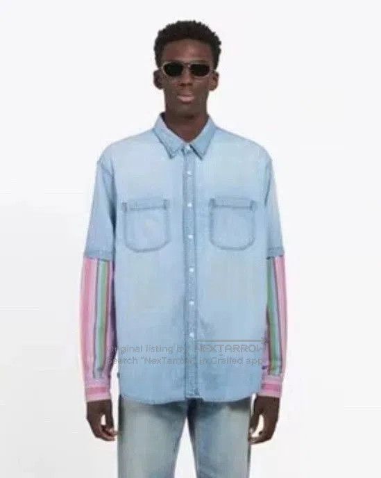 Balenciaga Balenciaga Oversized Denim Patchwork Shirt. Size US XL / EU 56 / 4 - 8 Thumbnail