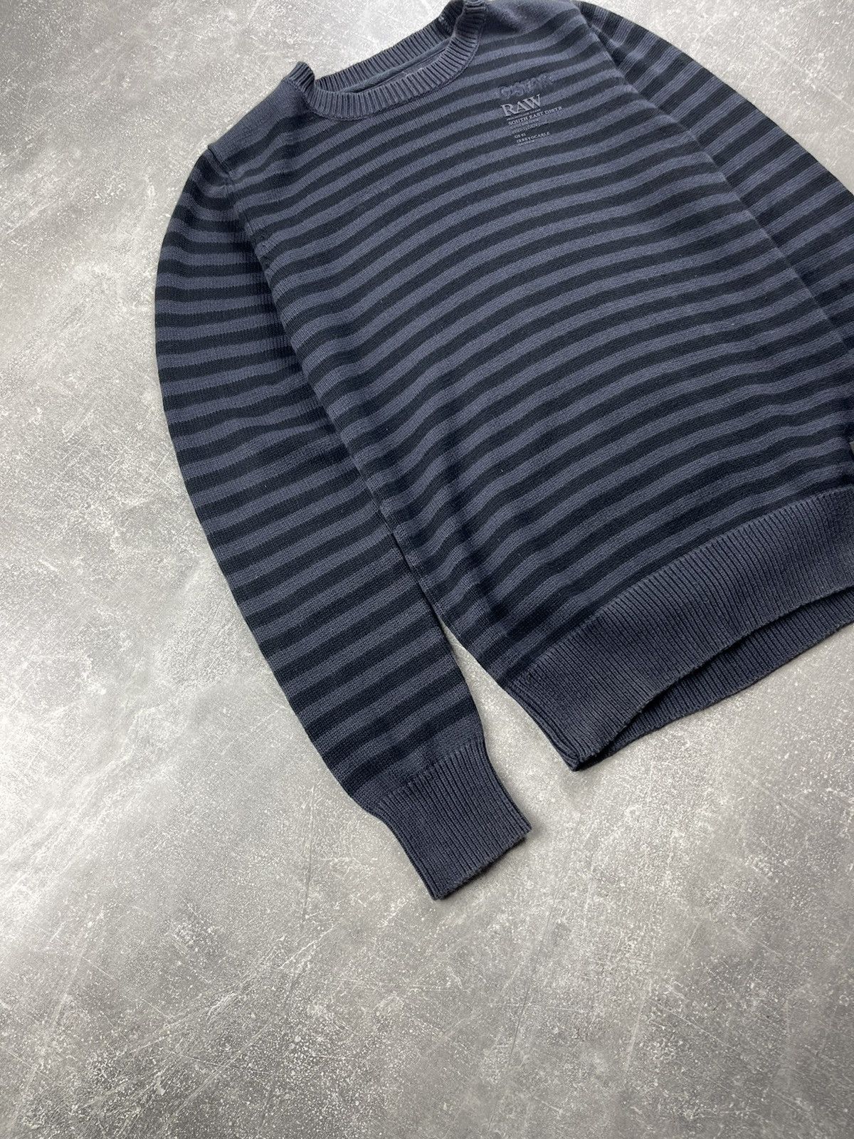 G-Star G Star RAW Vintage Striped Y2K Knit Sweater Black Gray Size US L / EU 52-54 / 3 - 4 Thumbnail