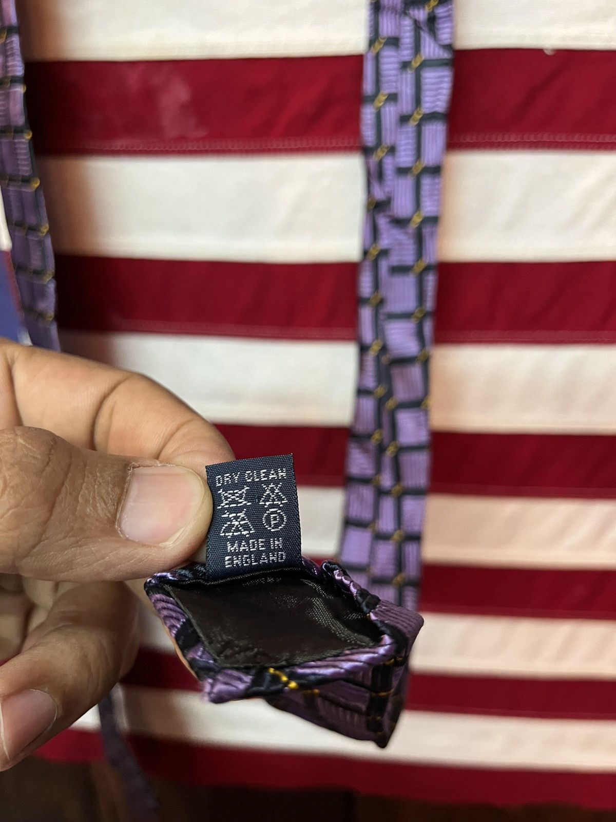 Burberry Burberry London Purple Geometric Tie Size ONE SIZE - 6 Thumbnail