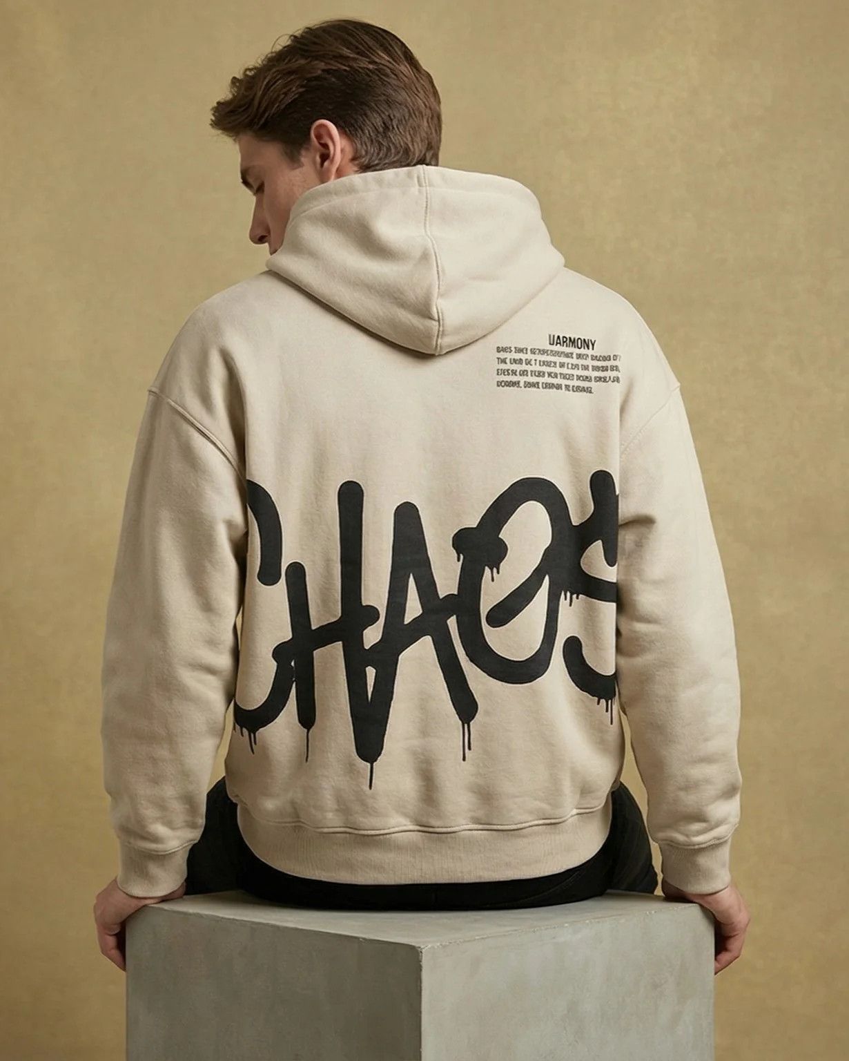 Other Badbee Cream Chaos Beige Hoodie | Streetwear Size US M / EU 48-50 / 2 - 2 Thumbnail