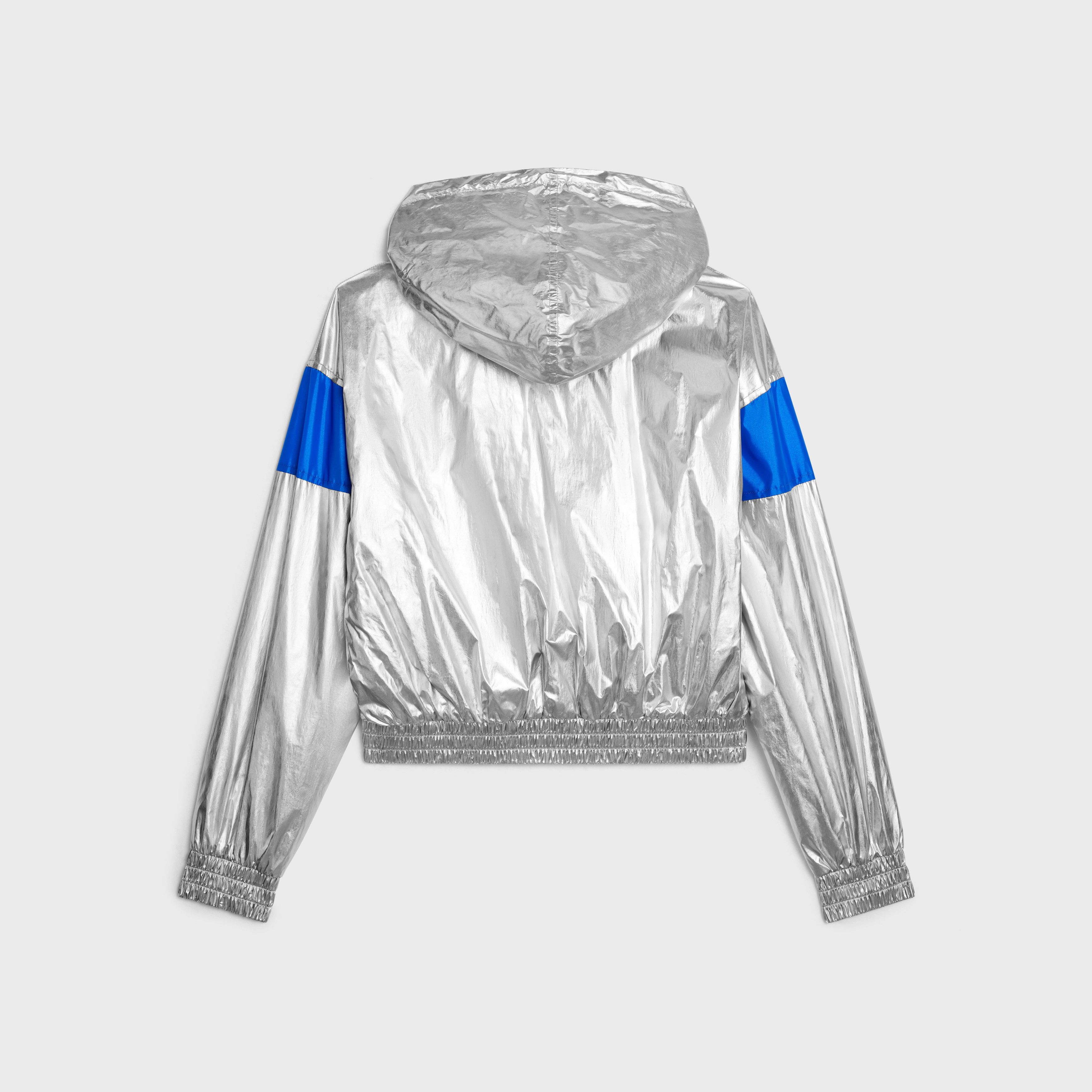 Celine o1y0725 Hooded Bomber Jacket in Silver/Blue Size M / US 6-8 / IT 42-44 - 2 Thumbnail