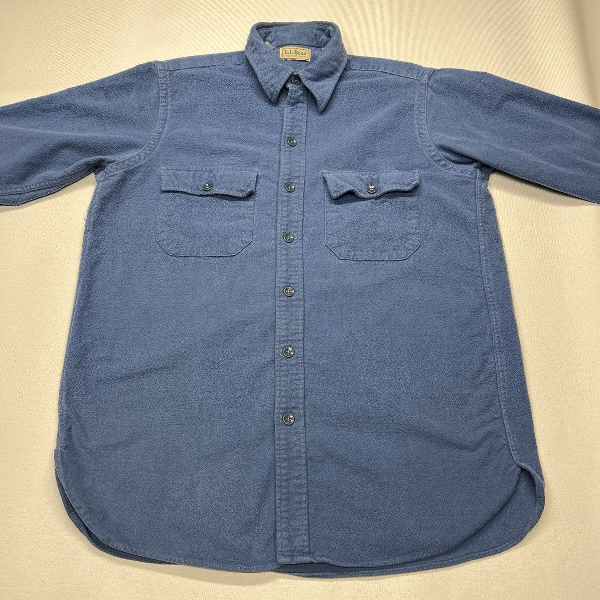 L.L. Bean × Vintage VTG LL Bean Flannel Shirt Blue Chamois Cloth Button Up Retro Size US M / EU 48-50 / 2 - 2 Thumbnail