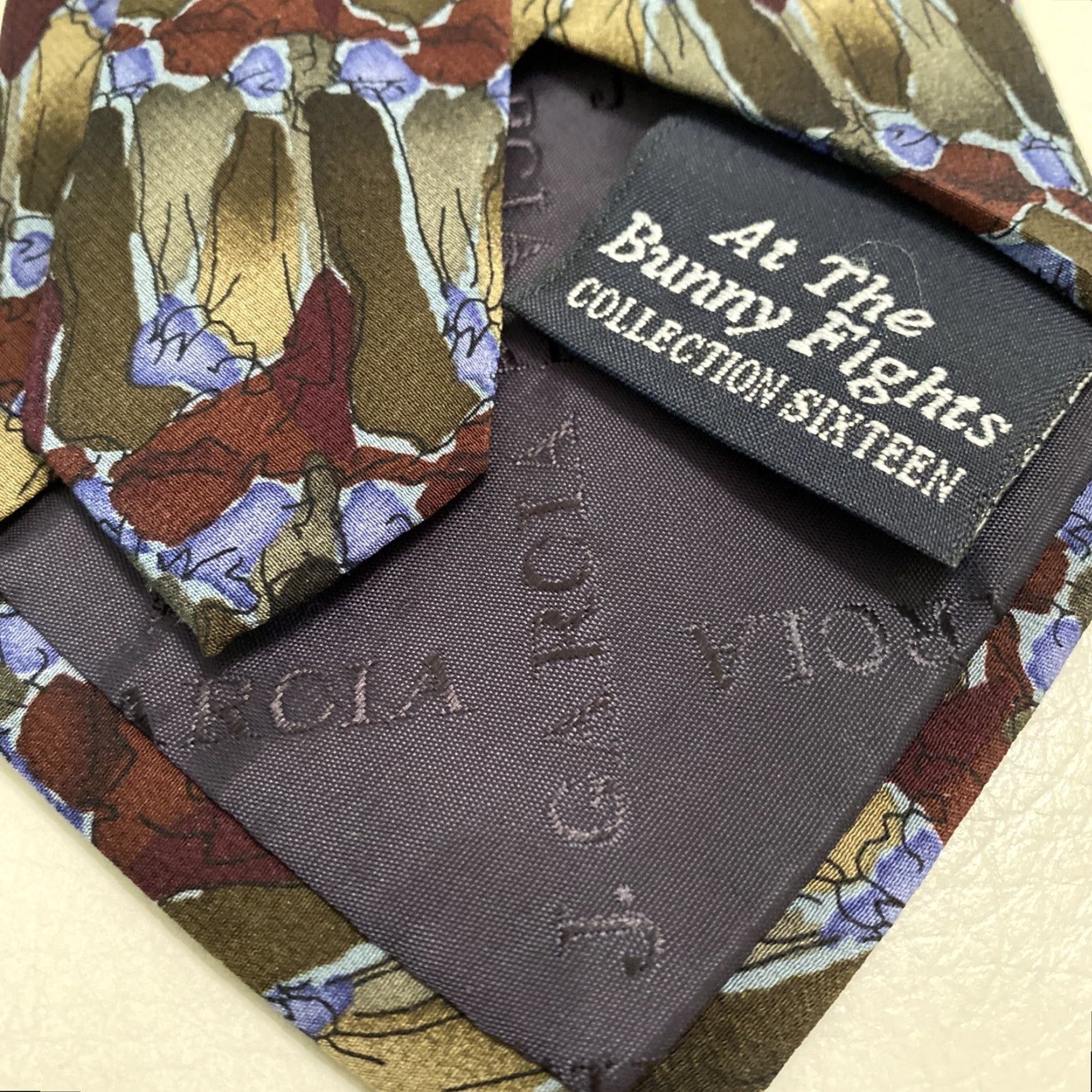 Vintage VINTAGE Garcia Men Tie 57in Silk Geometric At the Bunny Fights 90s Mens Size ONE SIZE - 6 Thumbnail