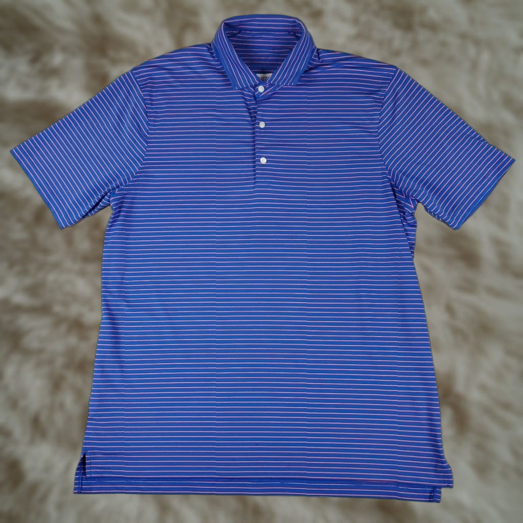 Vineyard Vines Vineyard Vines Polo Shirt Mens XL Blue Striped Performance Golf Short Sleeve Polo Shirt XL Blue Striped Size US XL / EU 56 / 4 - 1 Thumbnail