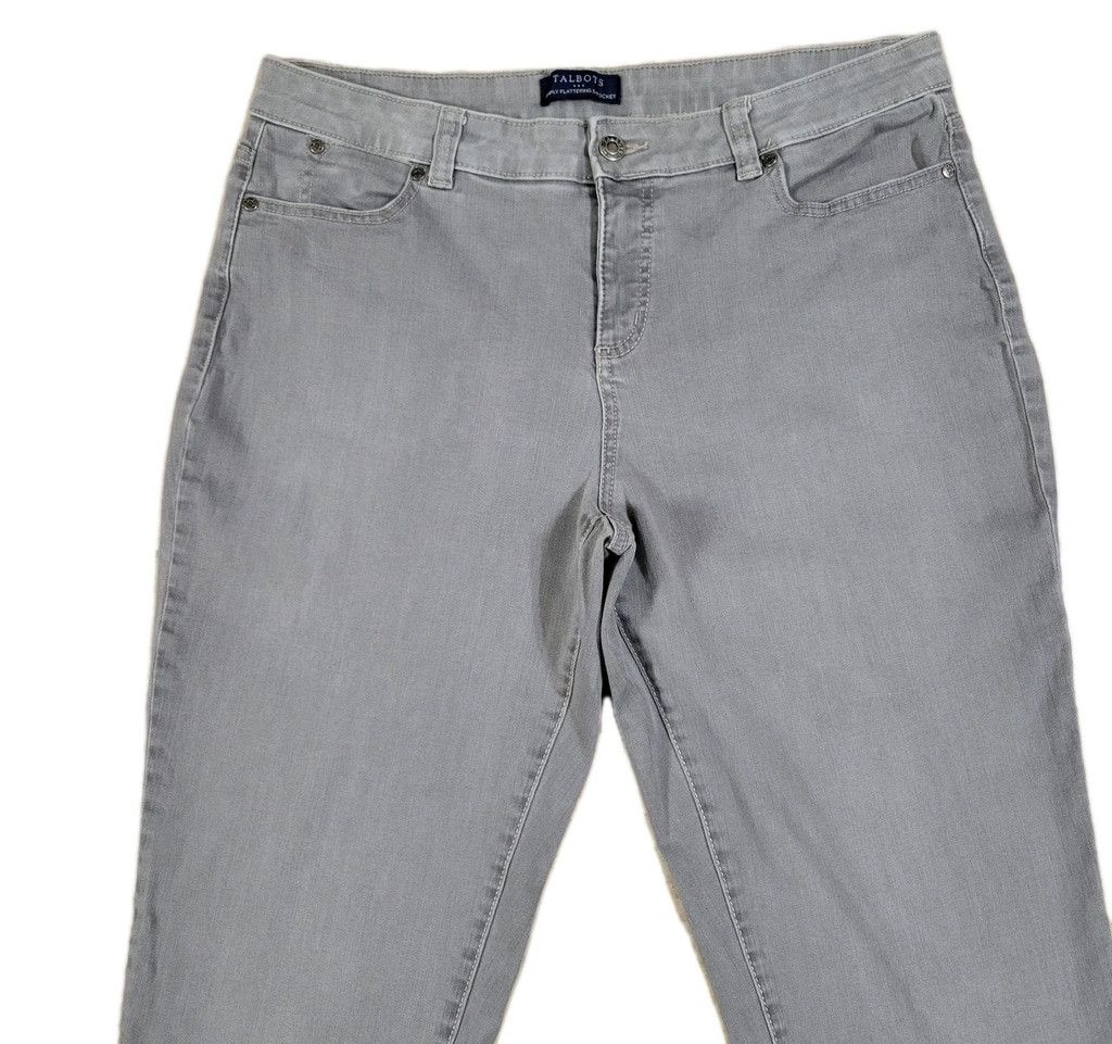 Talbots Talbots Simply Flattering 5 Pockets Gray Capri Jeans 14P Size 36" / US 14 / IT 50 - 8 Thumbnail