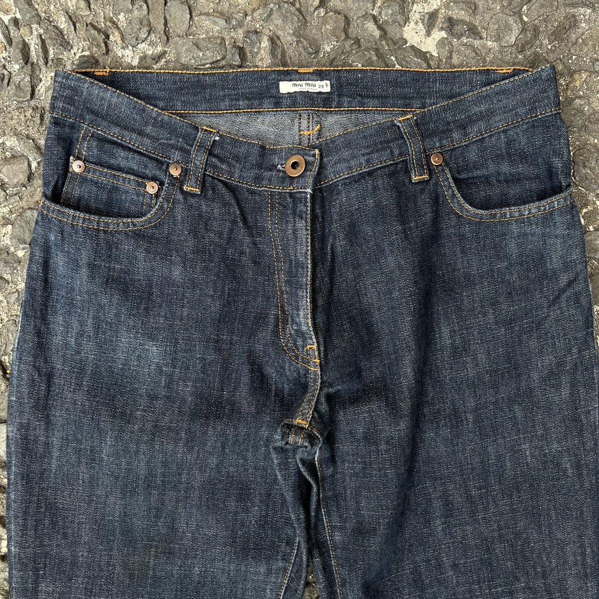Miu Miu Miu Miu Fall/Winter 2001 Denim Fiammato Jeans Size 29" - 3 Thumbnail