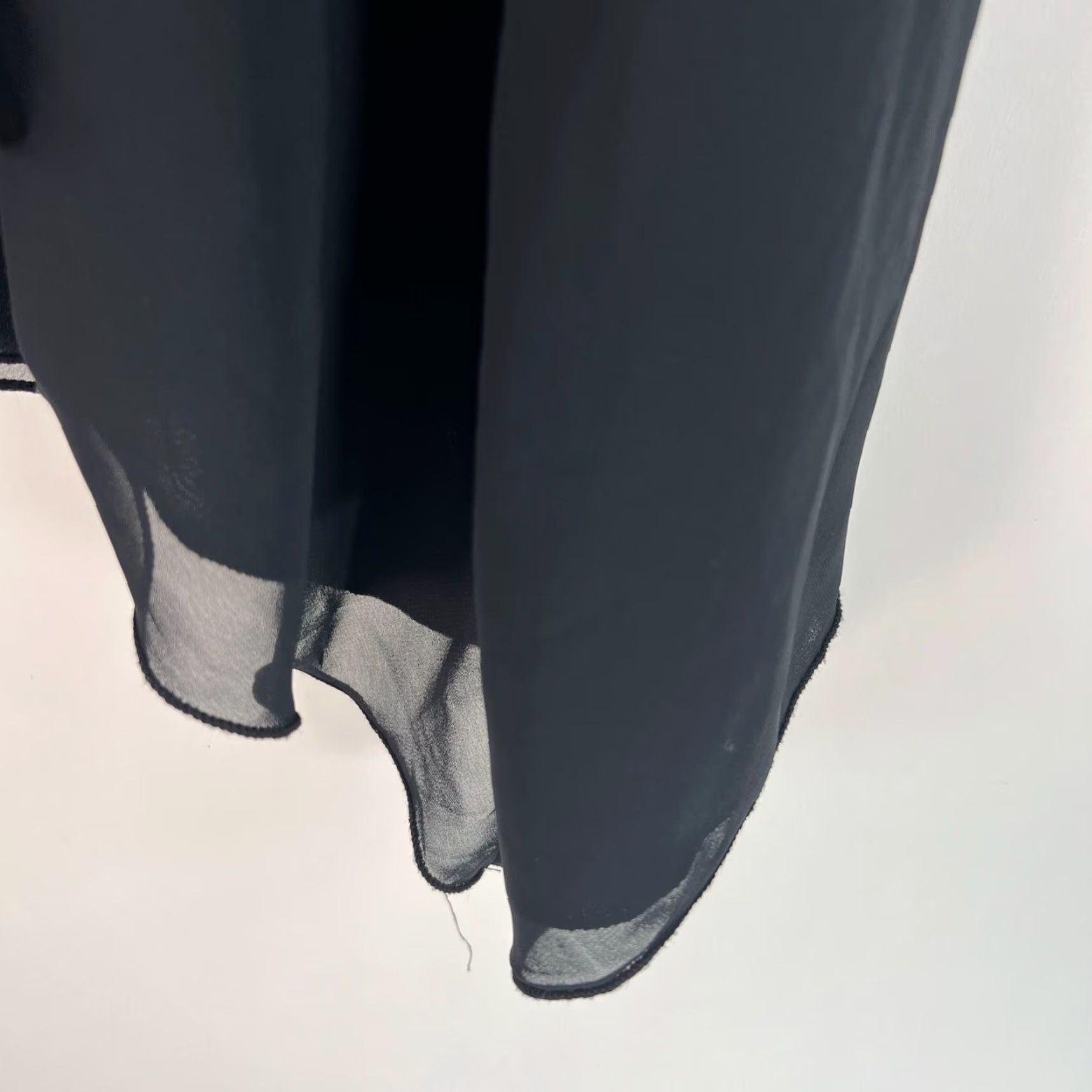 Vintage VINTAGE MSK Y2K 2000s Fairycore Dress S Black Halter Sleeveless Ruched Chiffon Knee Length Vintage Size S / US 4 / IT 40 - 4 Thumbnail