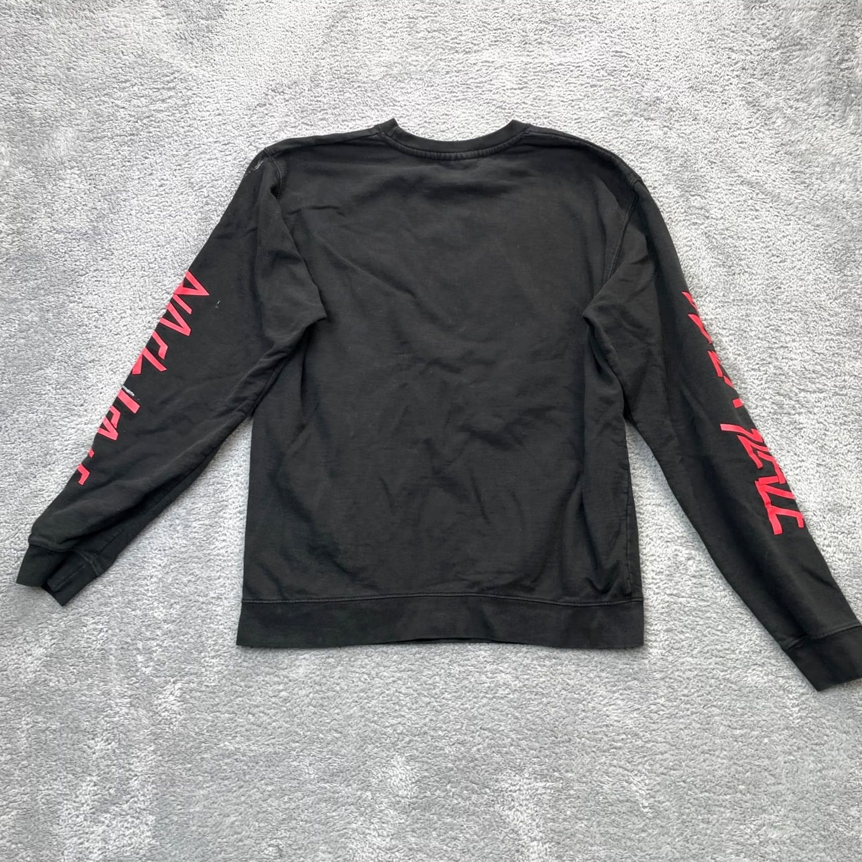 Black Scale VINTAGE Black Scale Sweatshirt Mens L Black Skull Pentagram Print Fleece Lined AOP Size US L / EU 52-54 / 3 - 2 Thumbnail
