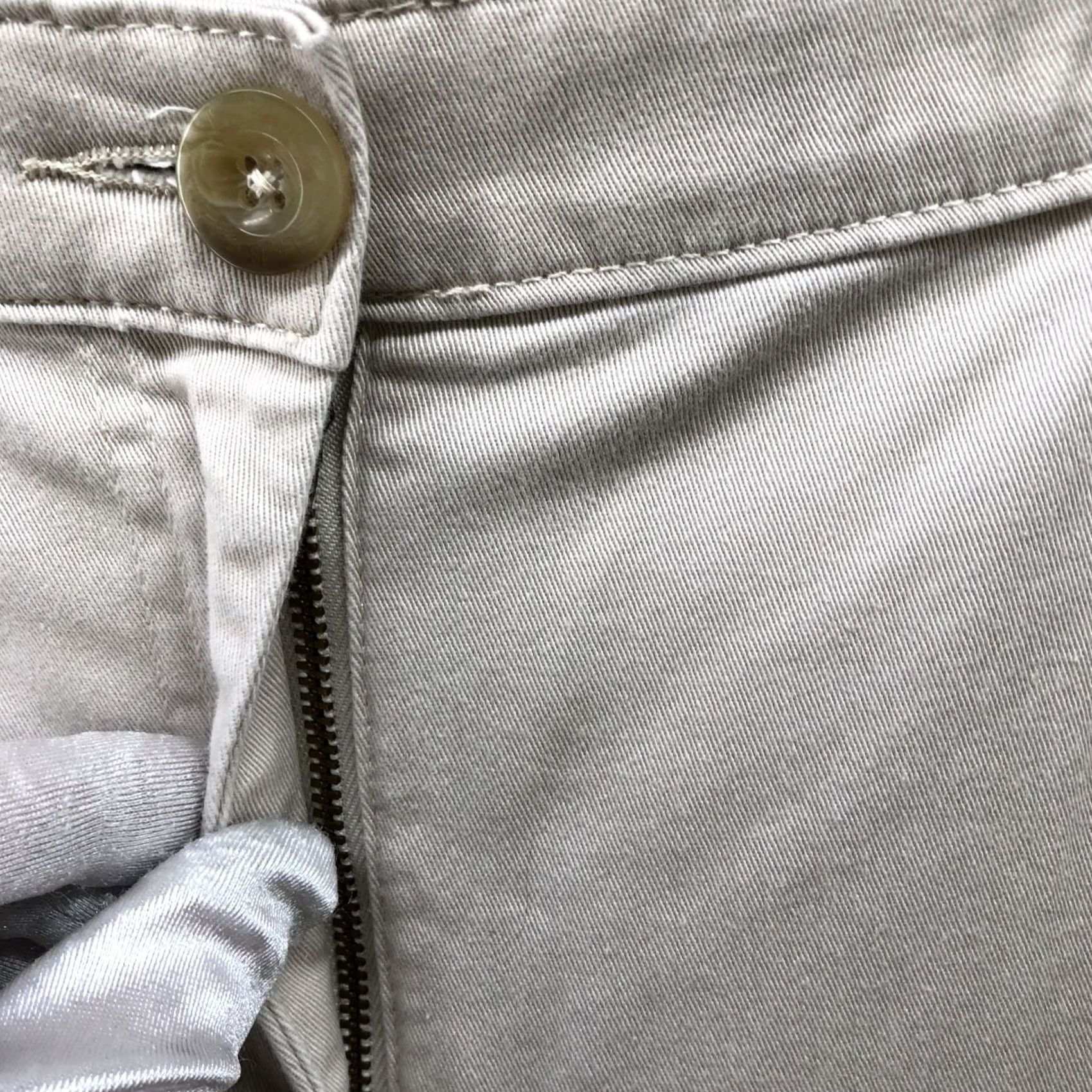 Vintage L.L. Bean Chino Pants Womens 16P Beige Straight Leg High Rise Twill Cotton Spandex Flat Front Size 38" / US 16 / IT 52 - 5 Thumbnail