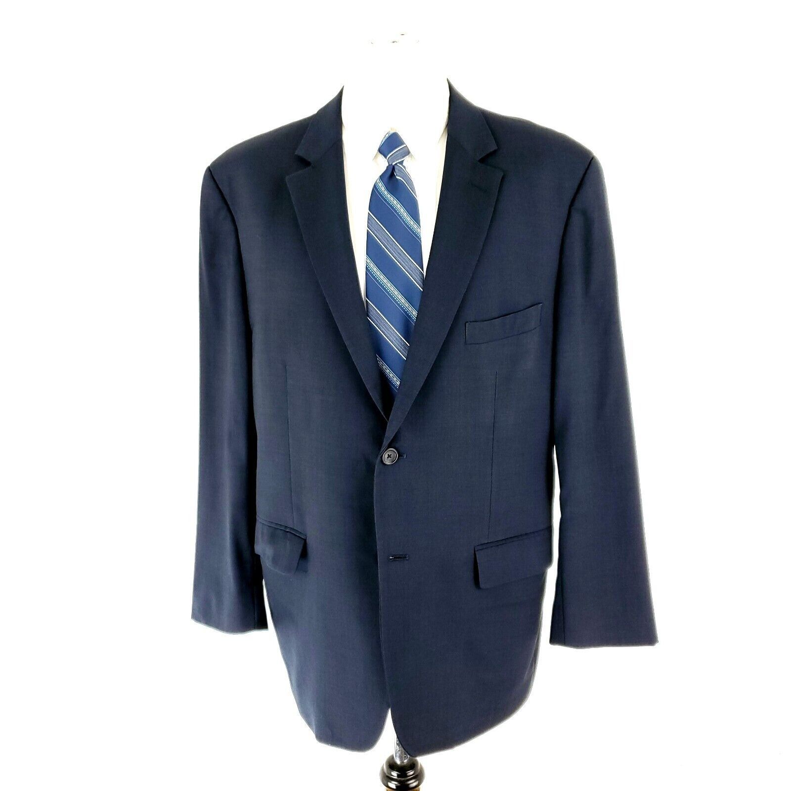 Pronto Uomo Pronto Uomo Platinum Wool 2 Button Blazer 44S Blue Sharkskin Size 44S - 3 Thumbnail