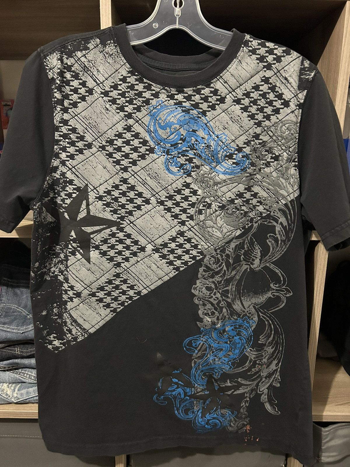Affliction Crazy Y2K Affliction Style Checkered Tribal Faded Tee Size US M / EU 48-50 / 2 - 1 Thumbnail