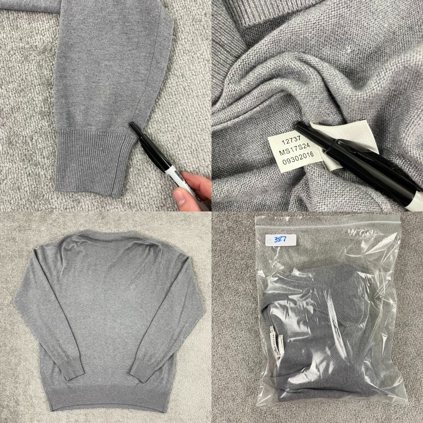 Peter Millar PETER MILLAR Sweater Mens Large Gray Silk Cotton Cashmere Lightweight Pullover V-Neck Size US L / EU 52-54 / 3 - 8 Thumbnail