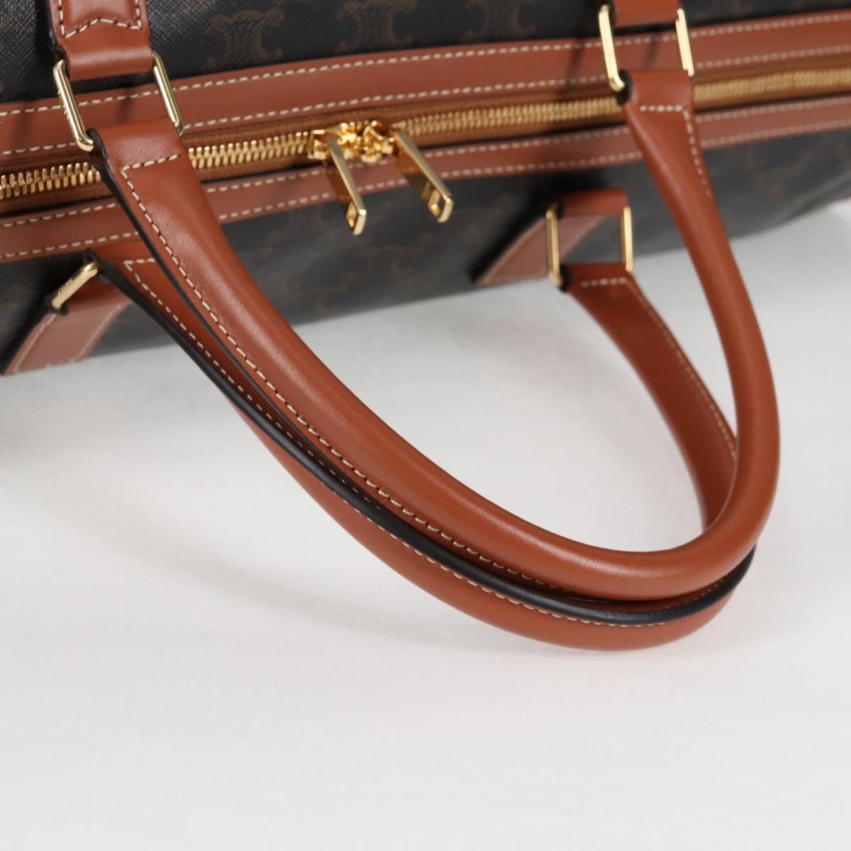 Celine CELINE Triomphe Boston Bag Pvc Leather Black Gold Size ONE SIZE - 7 Thumbnail