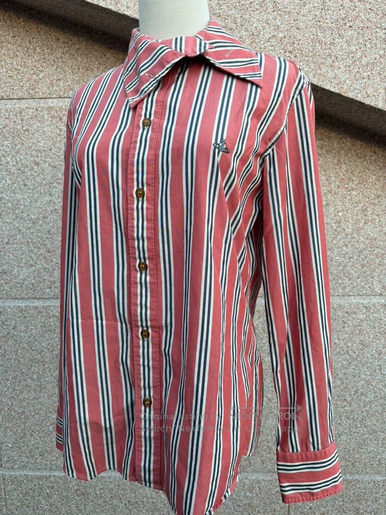 Vivienne Westwood Vivienne Westwood Contrast Collar Striped Shirt Size M / US 6-8 / IT 42-44 - 2 Thumbnail